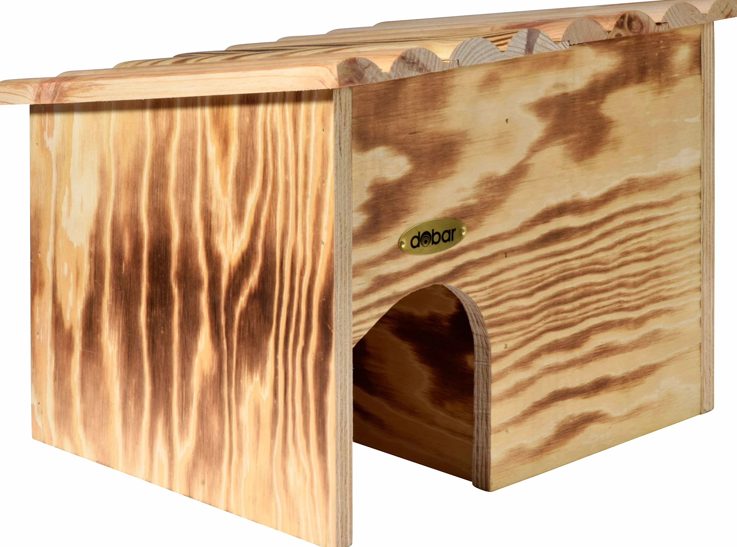 dobar Abri à hérissons en bois massif avec serrure 30,5 x 26,5 x 24 cm Flammée