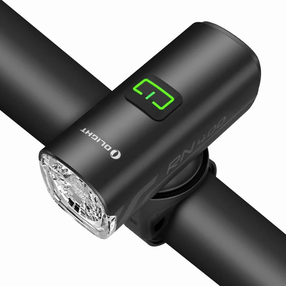 OLIGHT RN 400 Lumière de Bicyclette 400 Lumens L'Autonomie 7H Appuyez Pendant 5S Éclairage de Vélo Étanche IPX 7 Projecteur Avant de Bike Puissant pour la Déverrouiller Phare Rechargeable Rapide