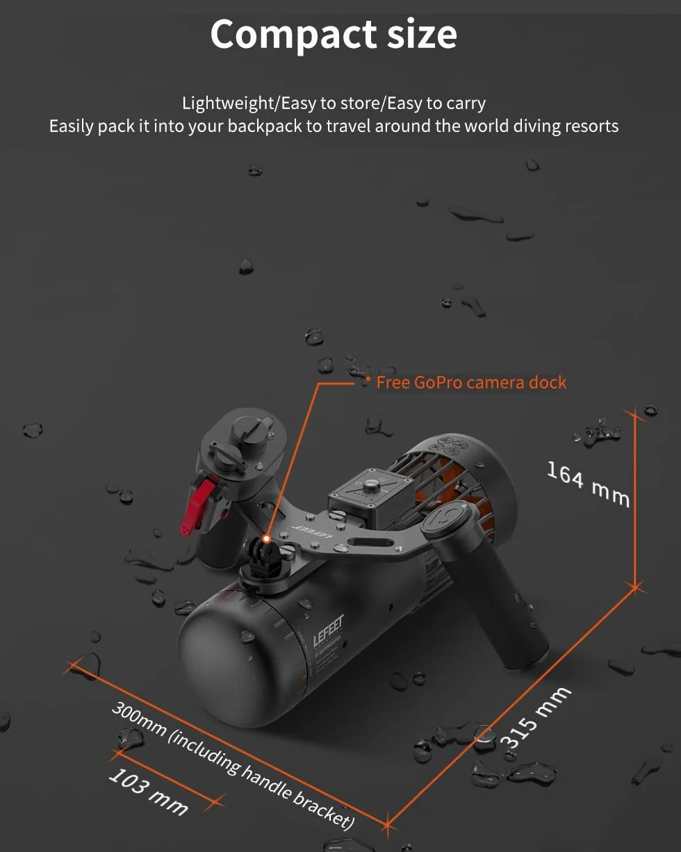 S1 Pro Scooter de mer sous-Marin, 4,2 mph électrique Jet Ski Hélice Scuba, 40 m de sécurité étanche 3 Niveaux de Vitesse Rechargeable Planche de Surf électrique pour Les plongées Peu Profondes