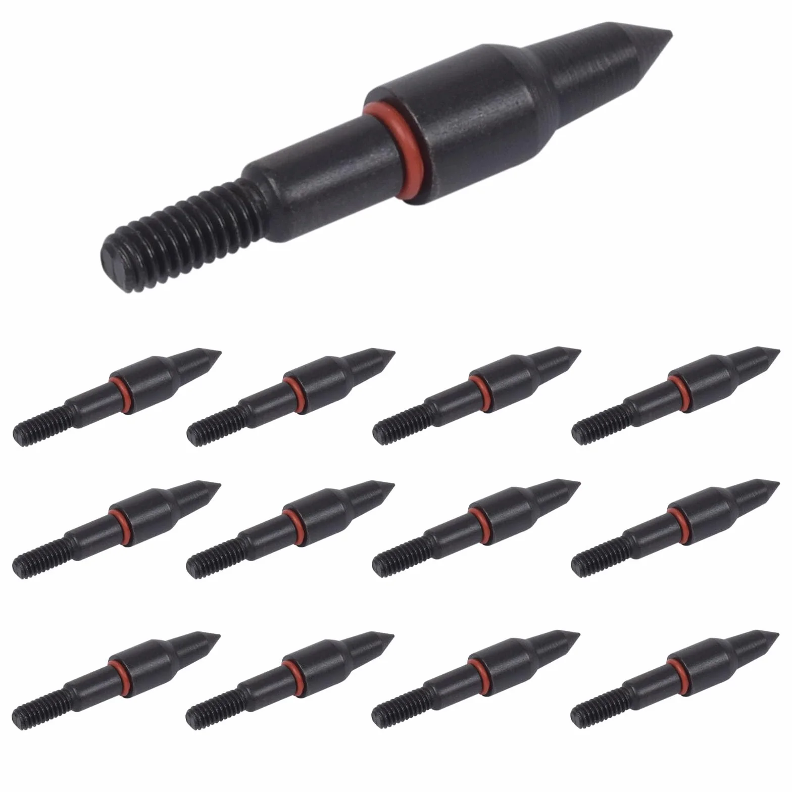 Lot de 12 pièces / 24 pièces - Noir - Vis - Flèches de tir à l'arc - Pointes sauvages - Arbalète - Pointe de flèche pour aiming pratique, chasse, cibles de précision, tir (12 pièces/24 pièces)