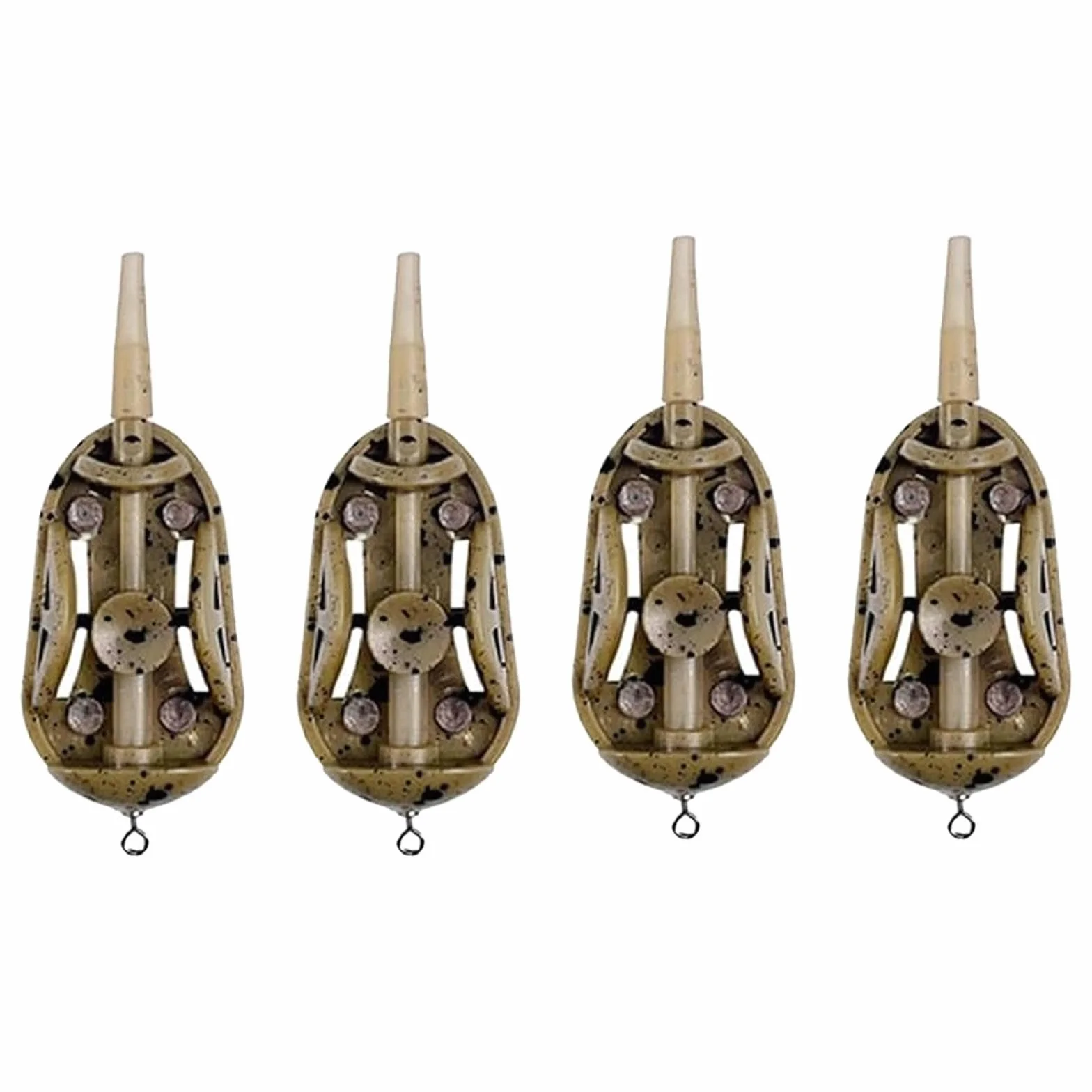 Lot de 4 mangeoires plates à libération rapide pour pêche à la carpe, accessoires longue distance eau douce eau salée