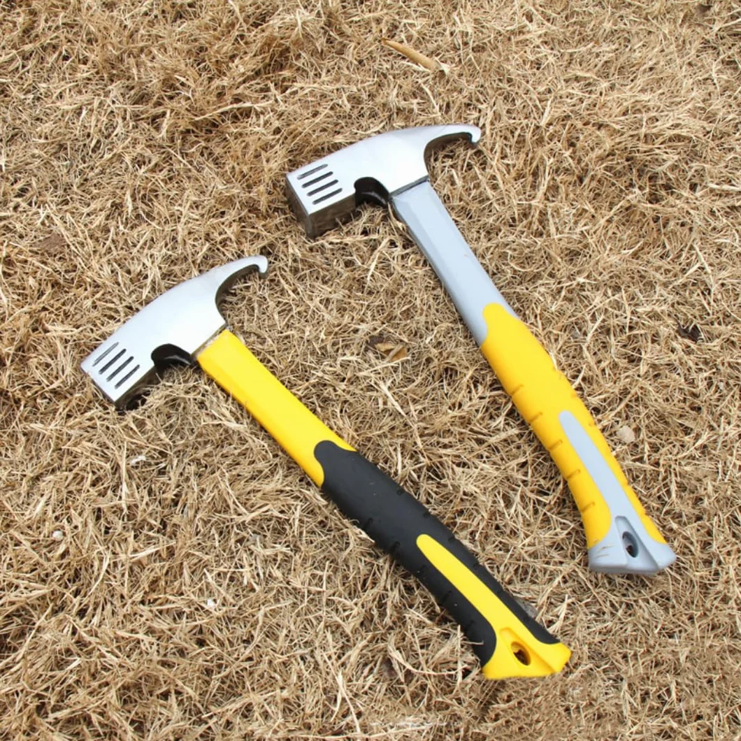 MEETOZ Maillet de camping multifonction en acier au carbone quatre coins jaune noir
