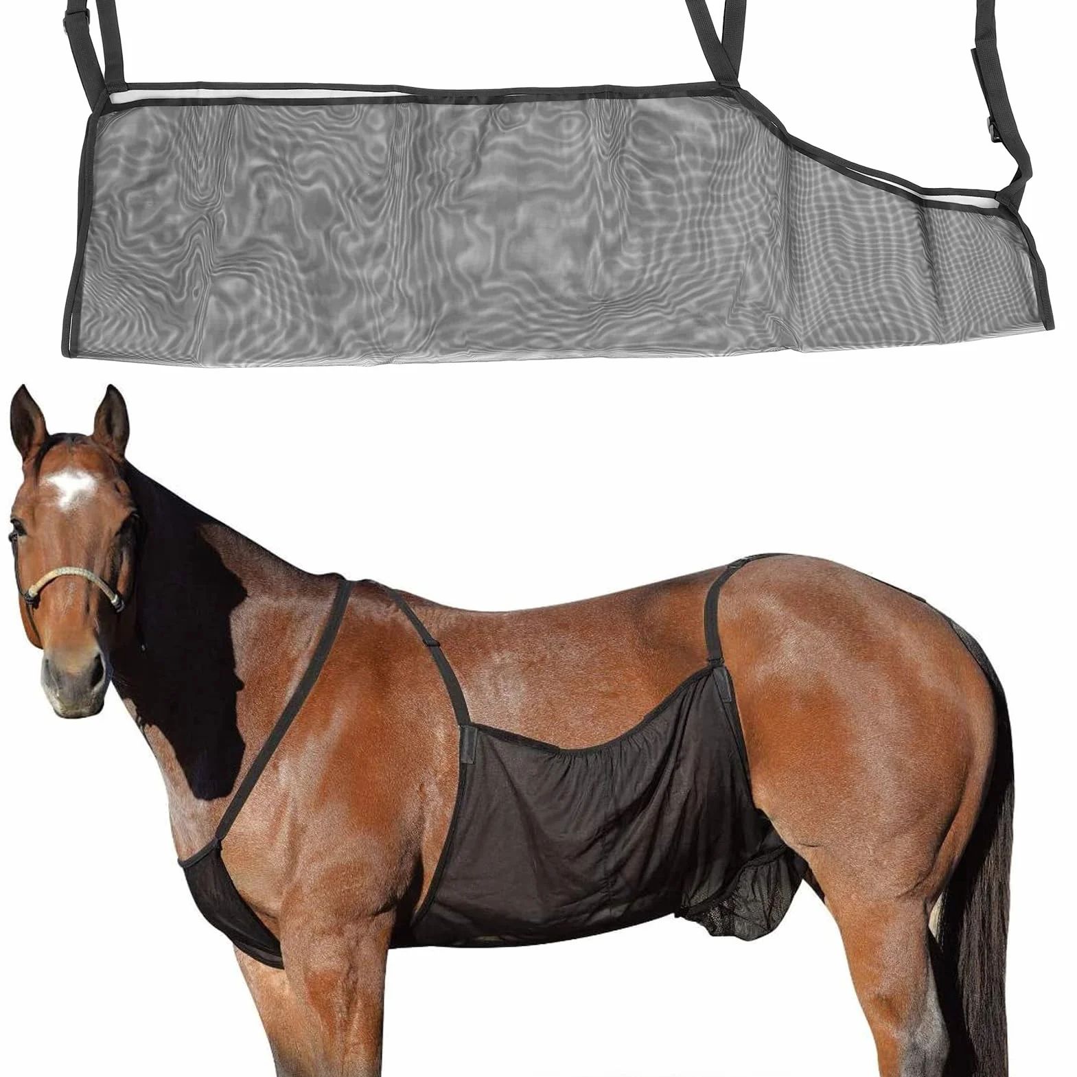 HEEPDD Protège-Ventre de Cheval, Bandage Corporel, Protection Contre Les Marques D'éperons, Protection du Ventre, Confortable, Réglable, Doux, Respirant, Léger, Anti-Rayures pour