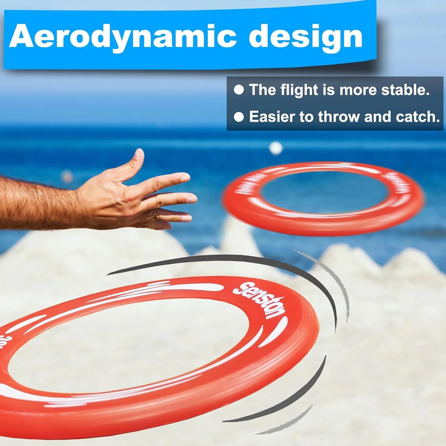 Senston Disque Volant 3 Pièces, Ring Disque 11 Pouces pour Les Niveaux de Joueurs, Sport de Disque pour la Piscine, la Plage et l'arrière-Cour