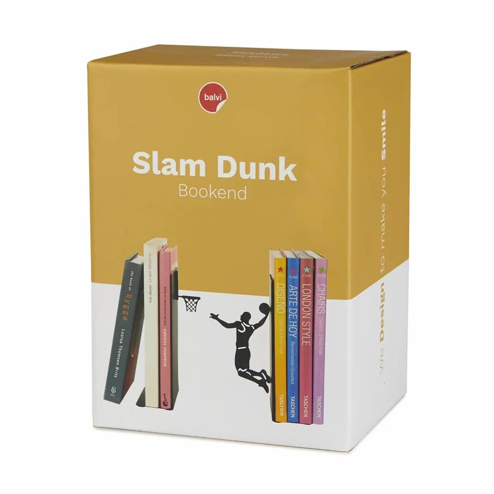 Balvi Serre-Livres Slam Dunk Noir Support de Livres en Forme de Joueur de Basket