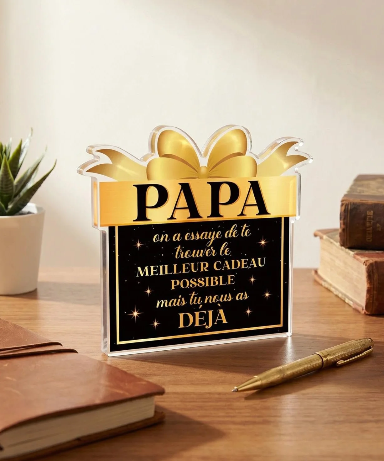 Plaque Acrylique Citation Décoration Bureau Cadeau Fête des Pères
