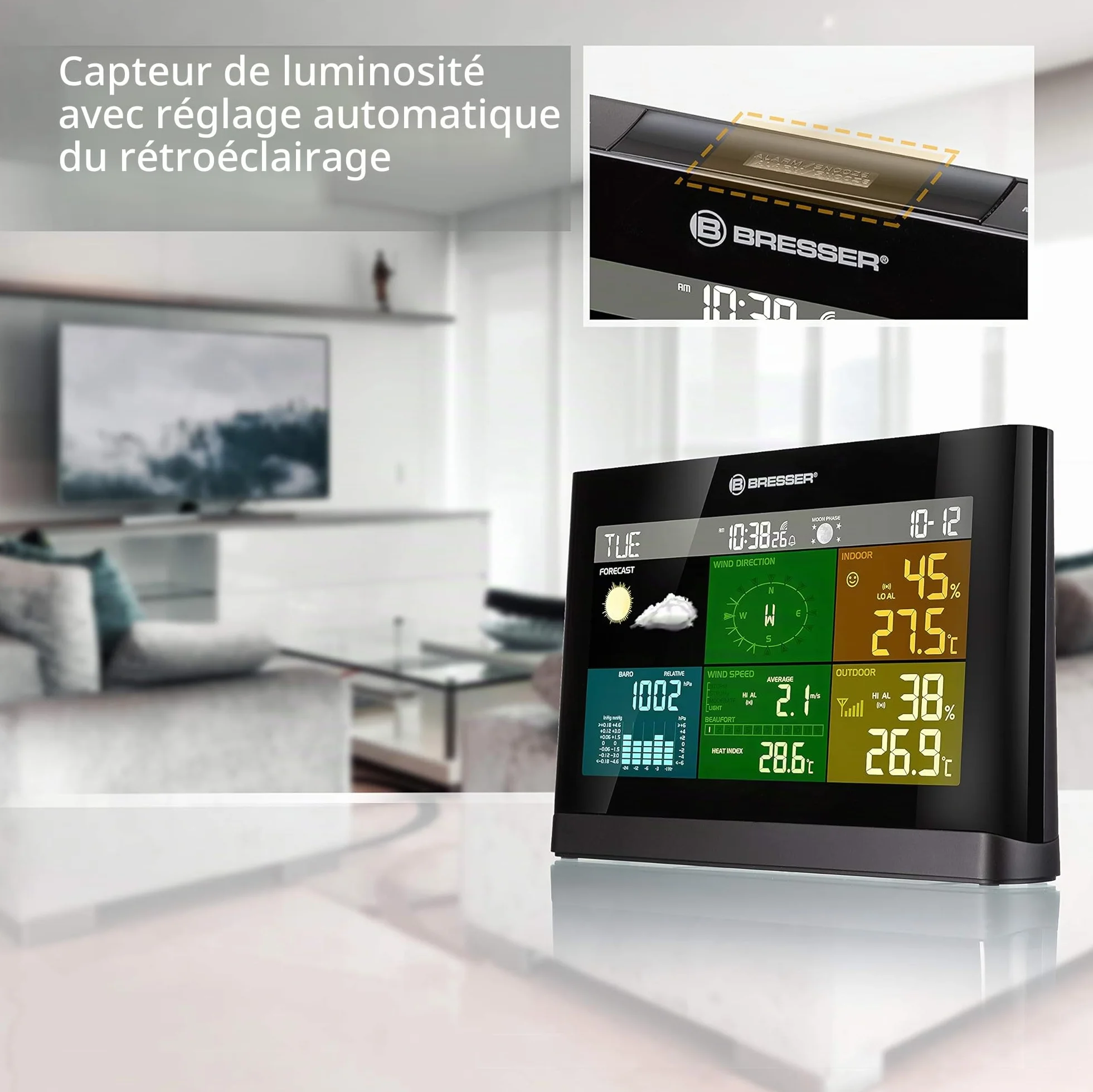 Bresser Station Météo Sans Fil 5 en 1 Capteur Extérieur 20,2 x 13,8 x 3,8 cm