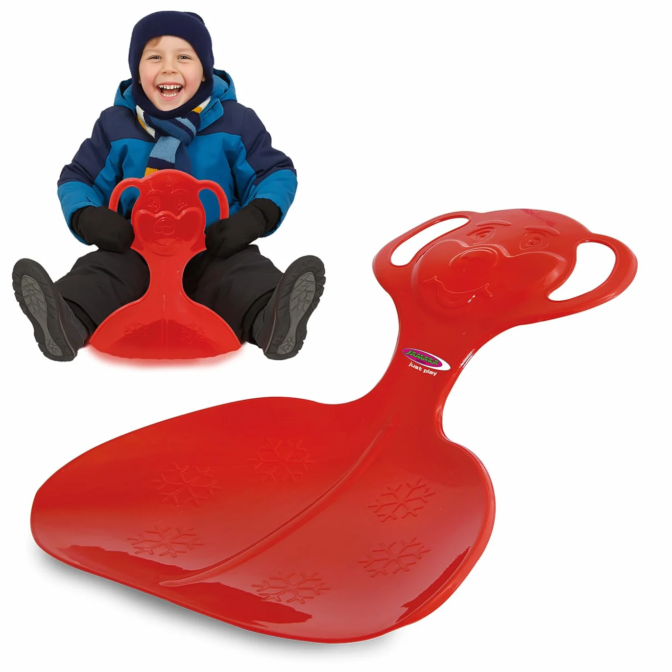Jamara 460372 460372-Snow Play Barre d'appui en Forme d'ourson en Plastique Flexible Rouge 165 g