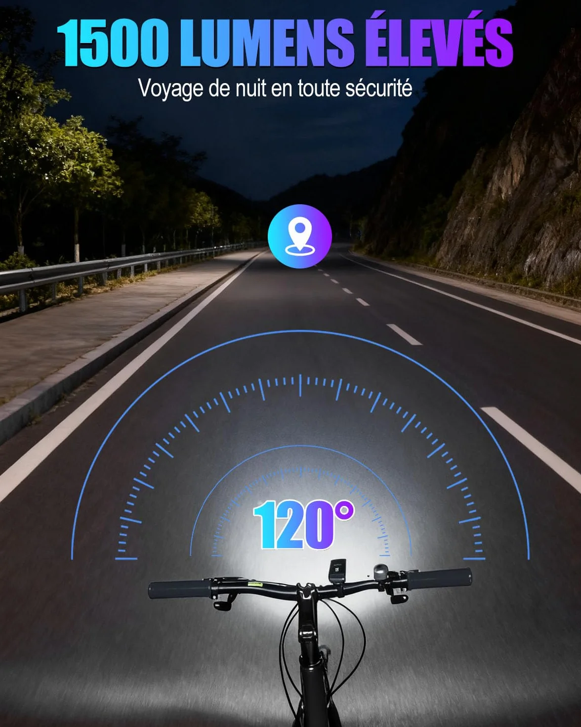 Lumiere Velo LED Ultra Puissant, Éclairage Vélo Avant et Arrière 6+4 Modes, Luminosité élevée, Rechargeable USB, Étanche IPX4, Luminosité Réglable, Facile à Installer Lampe Vélo pour VTT, VTC