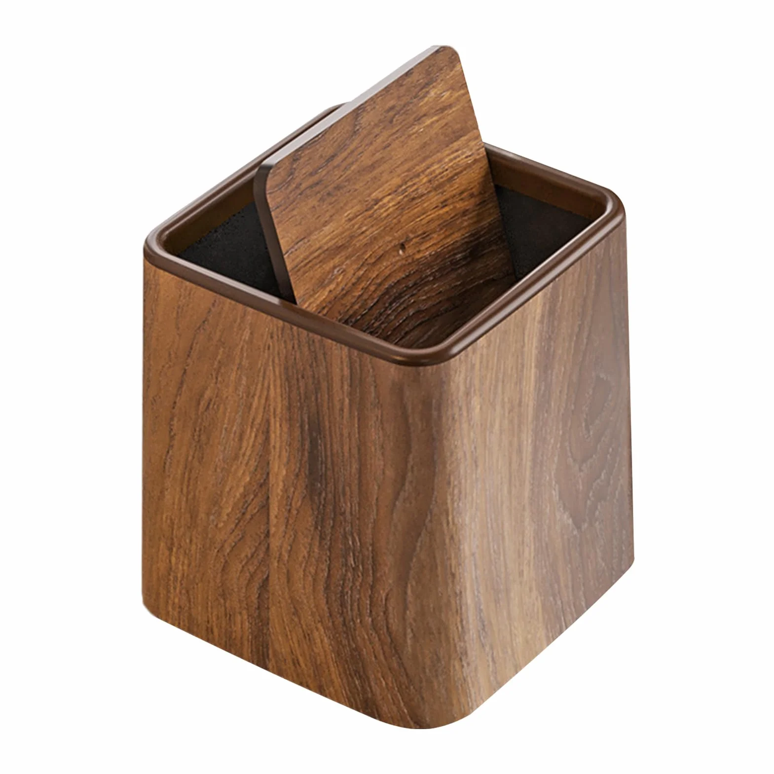 Poubelle de Bureau Mini Corbeille à Papier avec Couvercle, Poubelle Déco Rétro Gain de Place