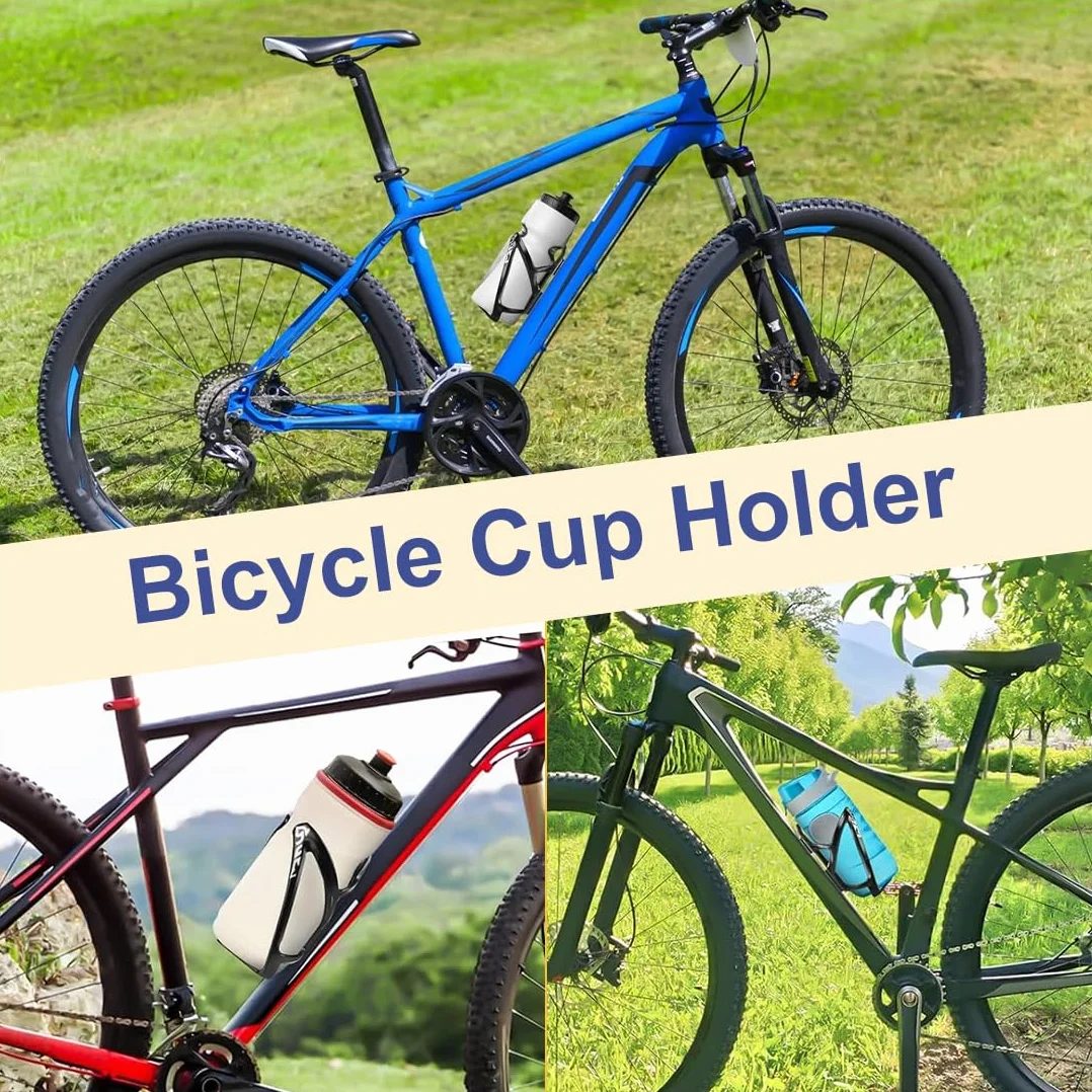 Porte-Bouteille,2 Pcs, de vélo avec Porte-Bouteille de vélo sans BPA, Noir Brillant, Solide, Porte-gobelet pour vélo de Route et VTT, Noir