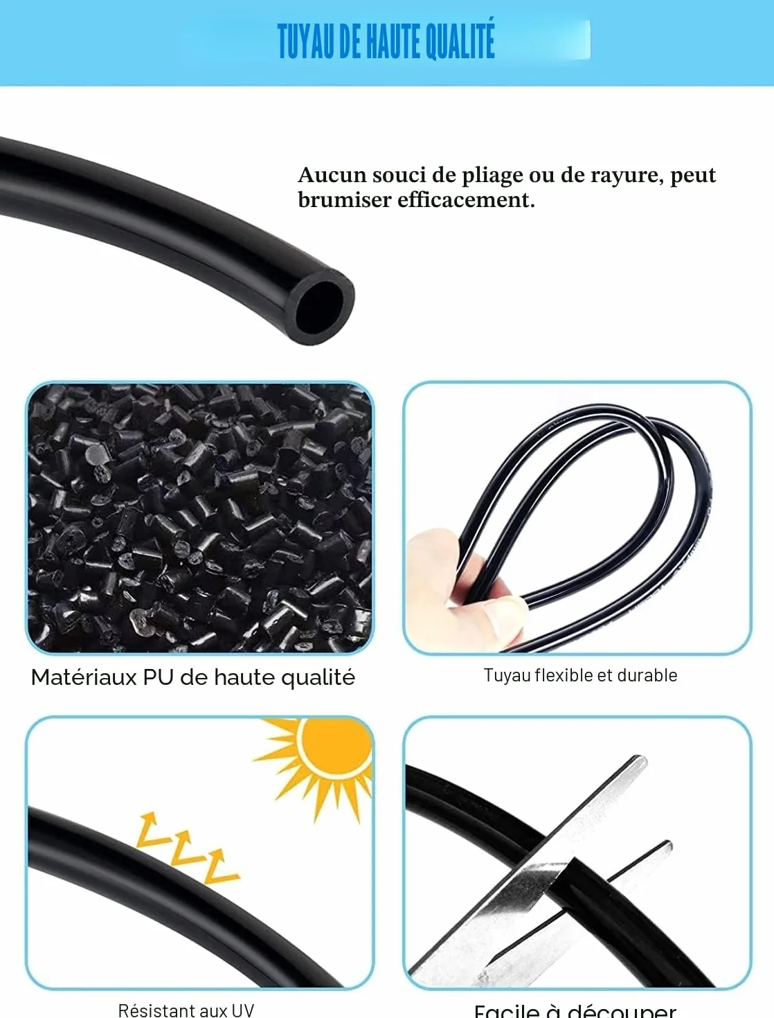 Tesmotor Kit de Refroidissement de Pulvérisation 8M, Système de Brumisation Extérieur avec 9 Buses en Laiton