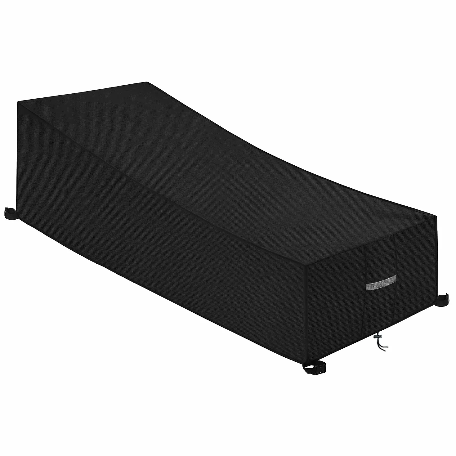 Housse Chaise Longue Jardin Imperméable 420D Oxford Anti-UV Extérieur 200x75x40/70cm Noir