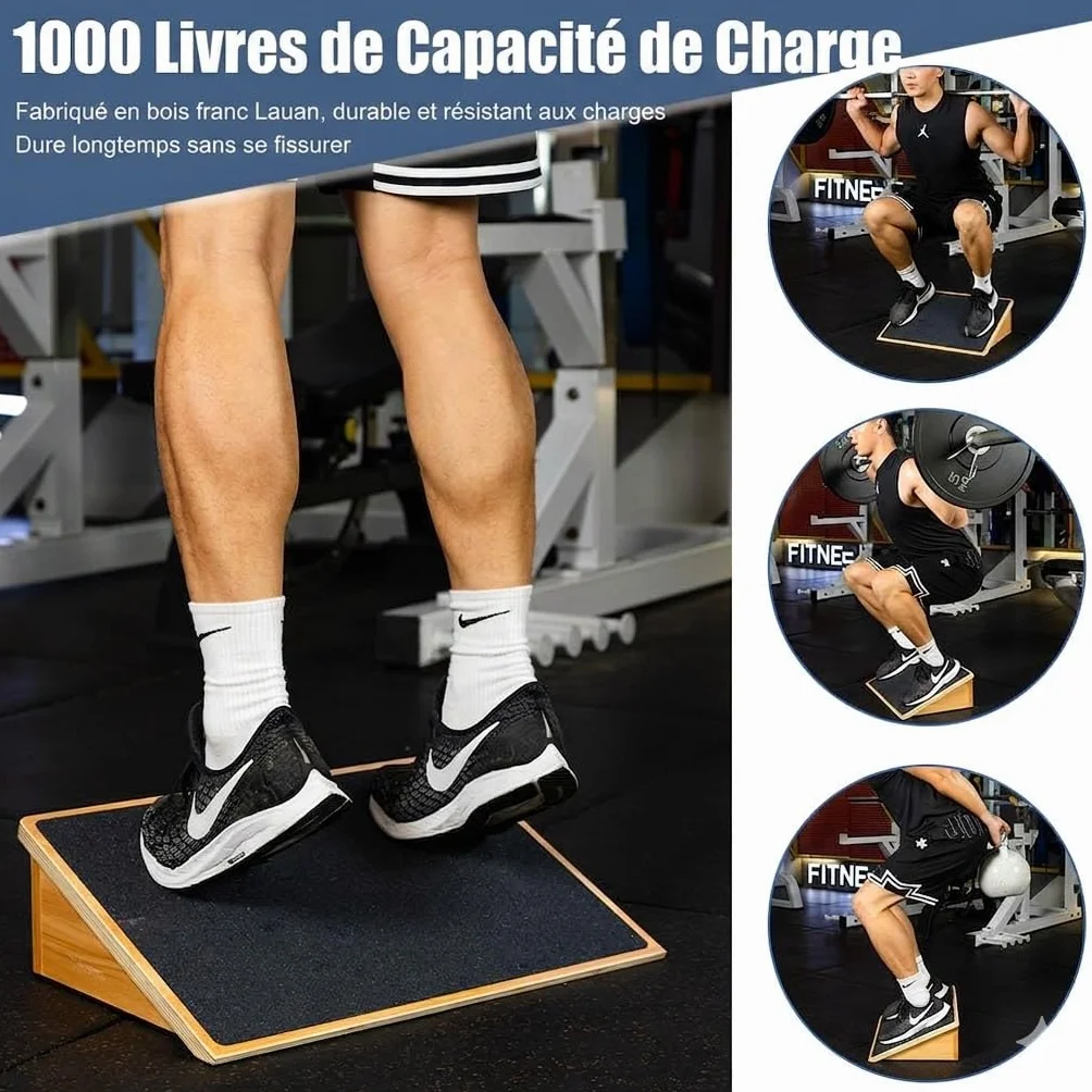 StrongTek Planche inclinée pour genoux squats 453,6 kg bois antidérapante