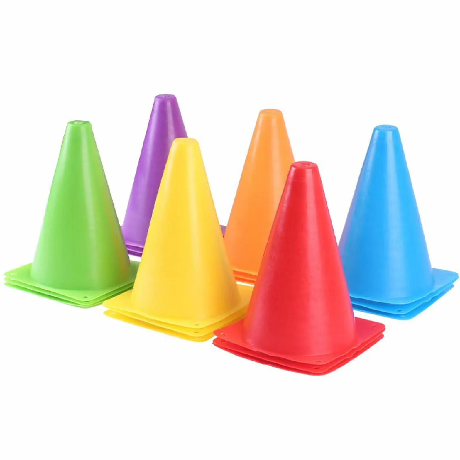 Cônes de Signalisation 18CM Plastique Football Basket-Ball Entraînement 6 Pièces