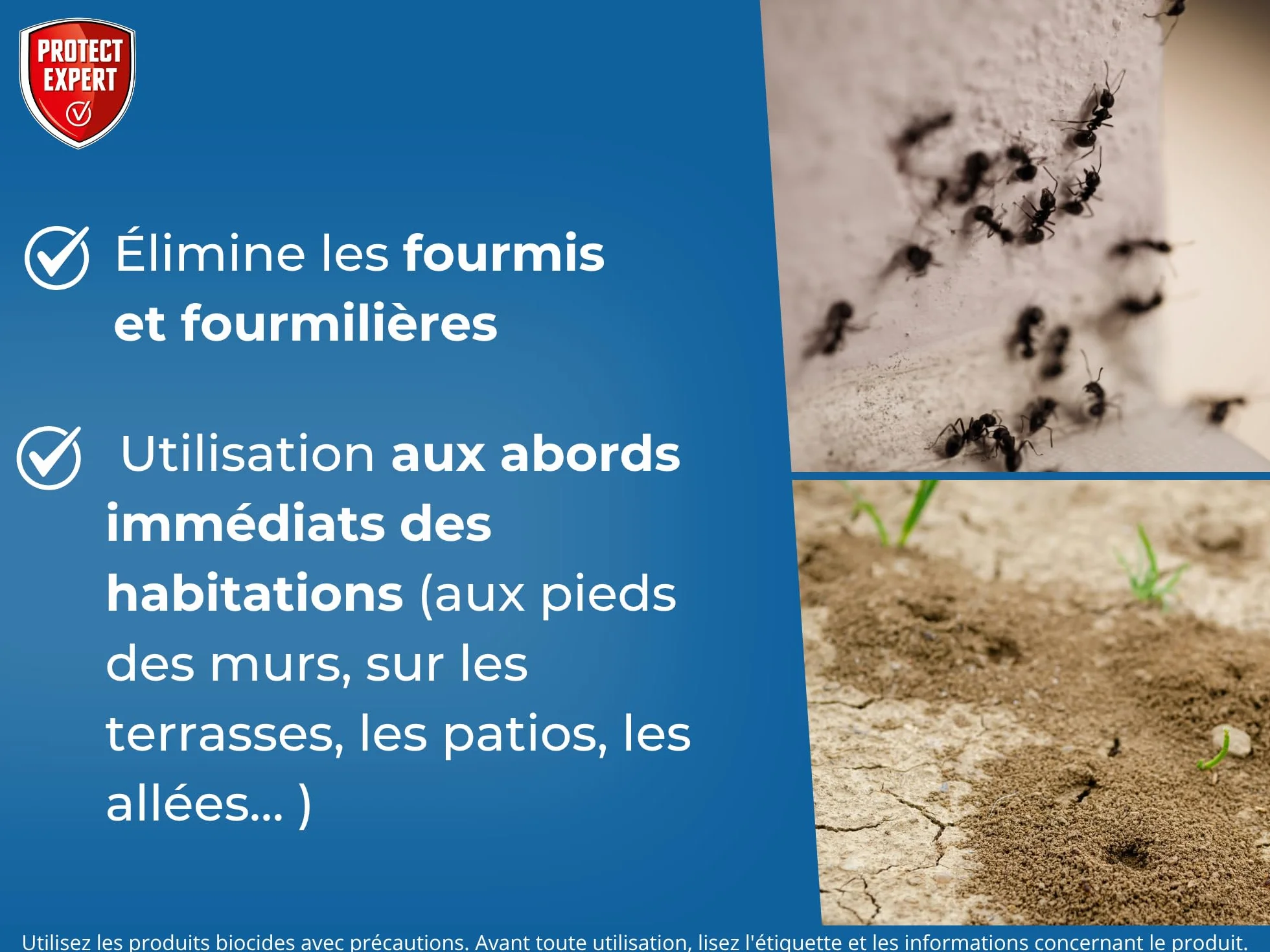 Protect Expert Poudre Anti-Fourmis Insecticide 250g Traite jusqu'à 75m2 Action Choc Longue Durée