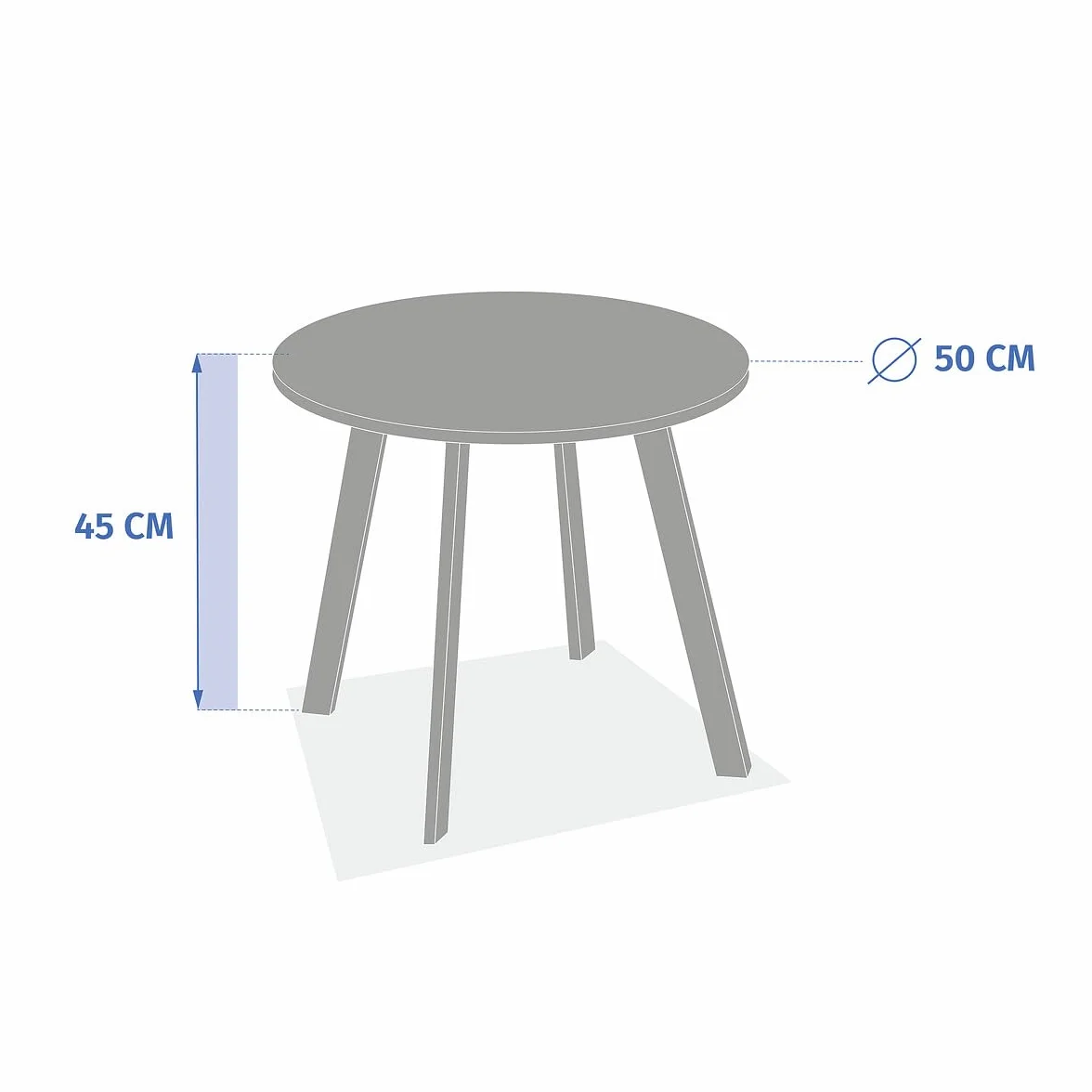 Table d'appoint de Jardin Ronde Hespéride Saona Argile 50 x 45cm Acier