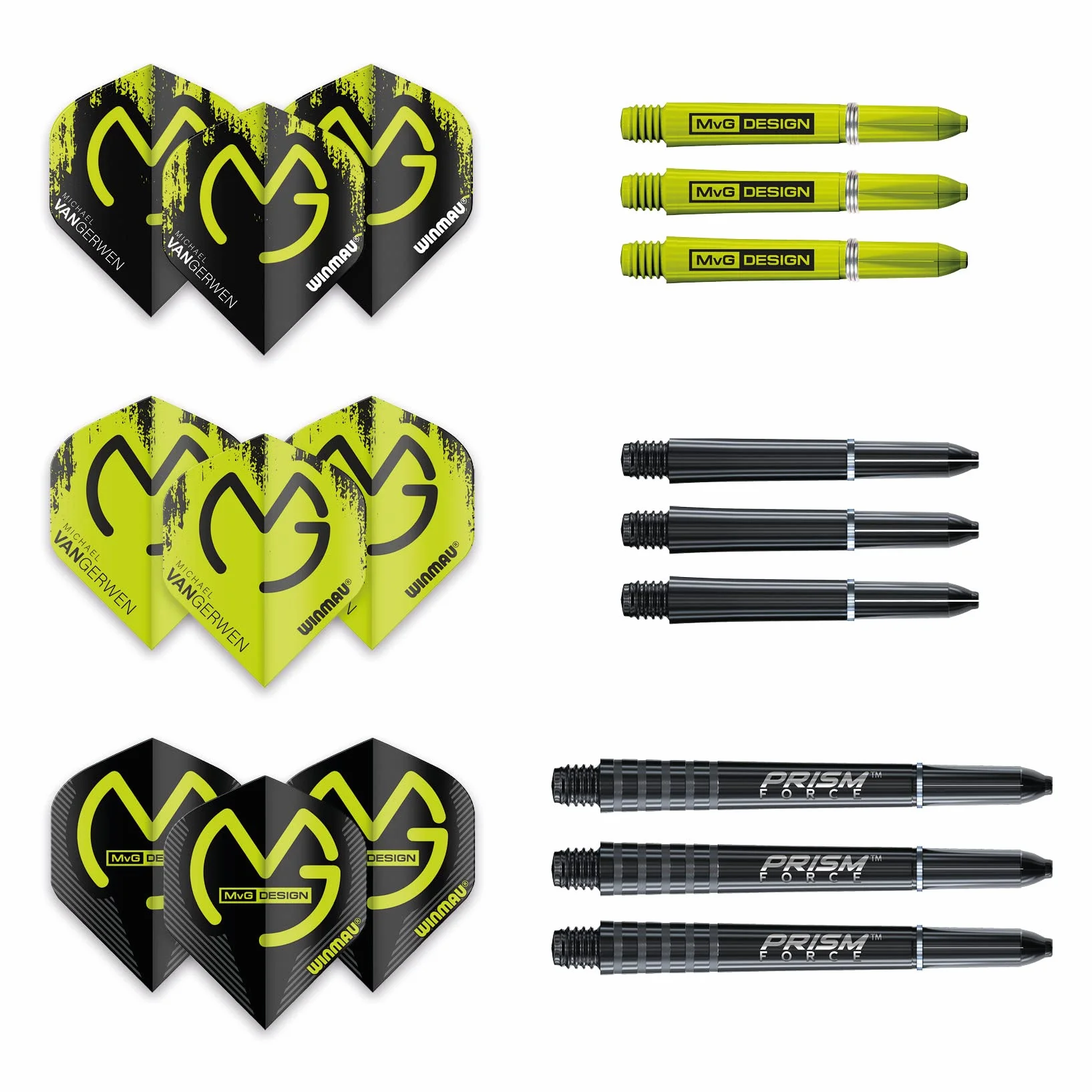 Winmau MvG Acclaim Fléchettes à Pointe en Acier tungstène 25 g avec ailettes et tiges