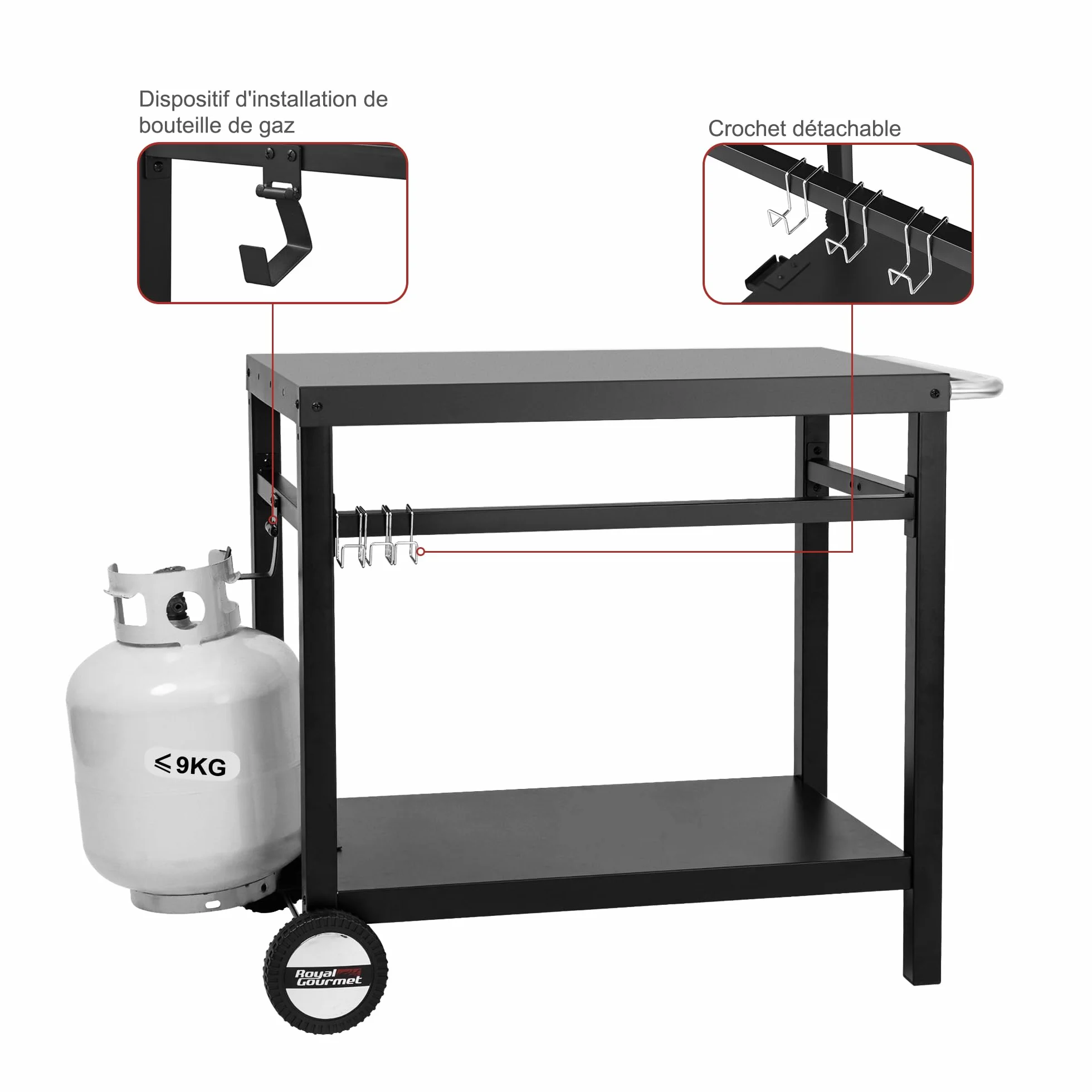 Royal Gourmet Plancha Extérieure Chariot Barbecue Métal 100,5 x 59 x 81 cm Noir