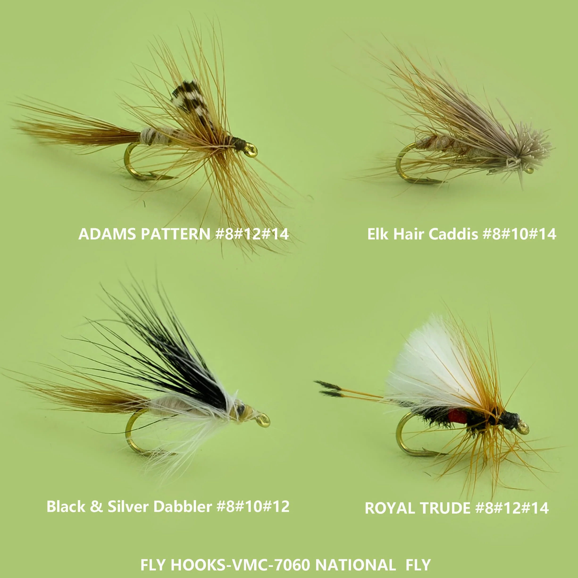 Kit de pêche à la mouche pour truites 12 mouches de pêche en acier inoxydable, sec, humide, nymphes, banderoles, insectes laineux, terrestres