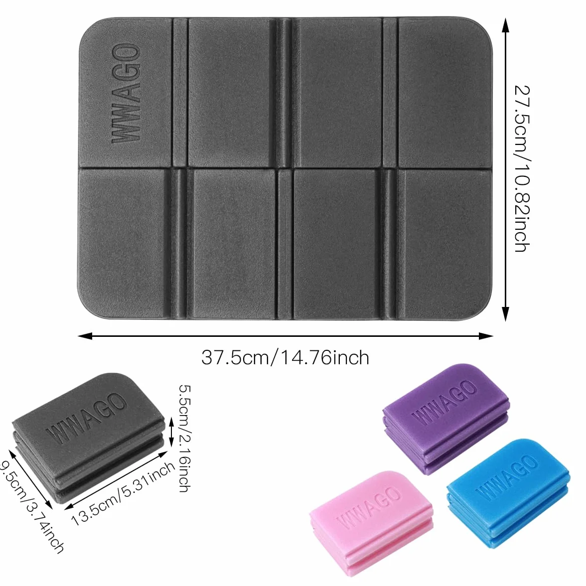 Coussins de siège d'extérieur Pliables, 4 pièces, Coussin de siège d'extérieur pour Enfants et Adultes, imperméable, Thermique, Tapis de siège Portable pour extérieure, Stade, Pique-Nique