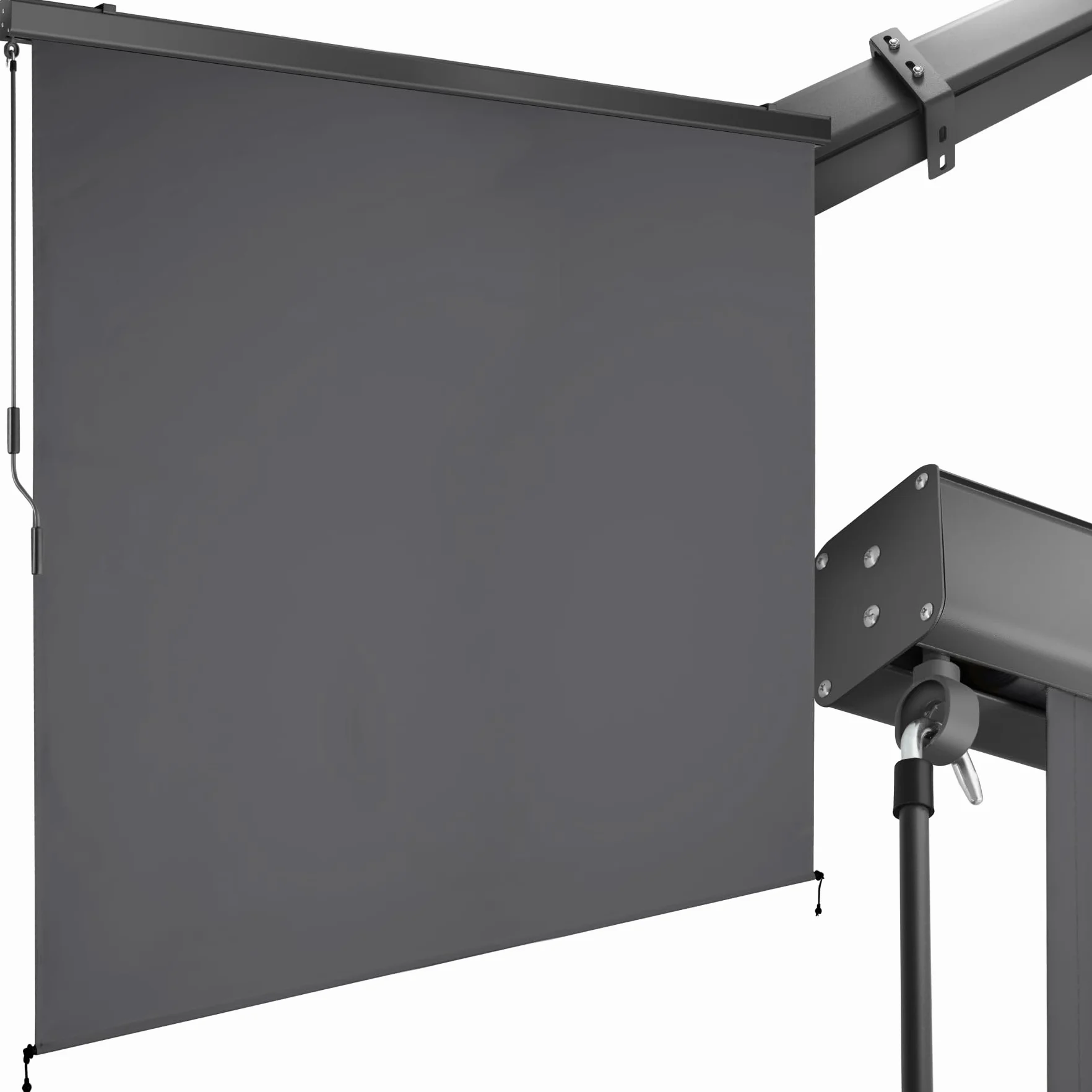 Store Vertical Enroulable Brise Soleil avec Manivelle Acier laqué époxy Gris foncé 200 x 250 cm