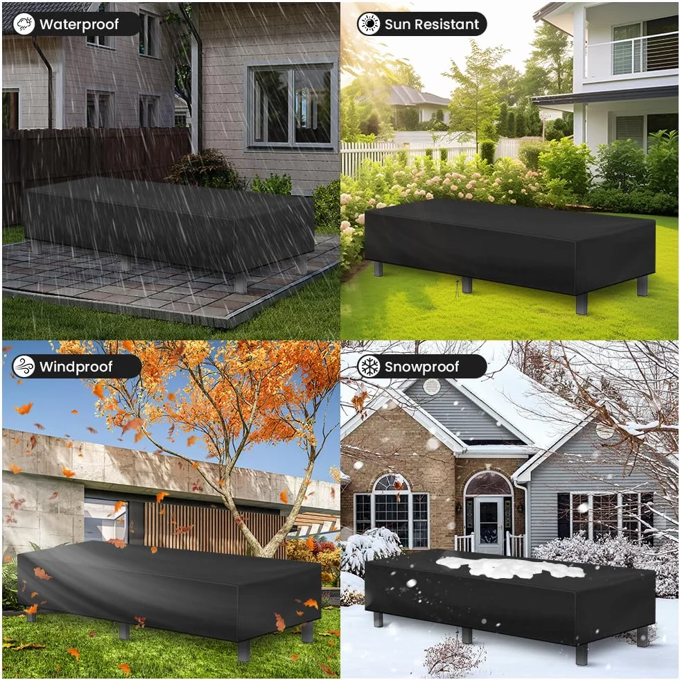 AOOWU Housses de Protection pour Chaise Longue Oxford 210D, 200x70x30cm, Imperméable