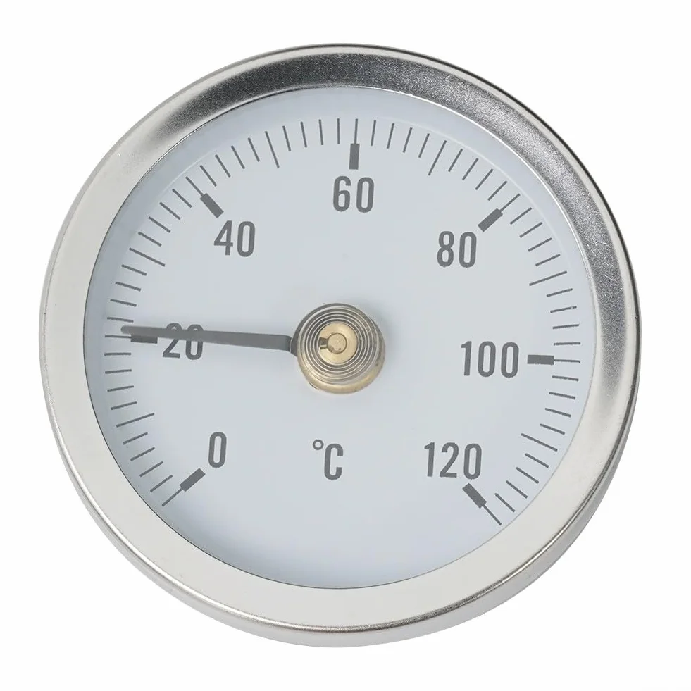 Thermomètre industriel à clipser en acier inoxydable - Jauge de température métal