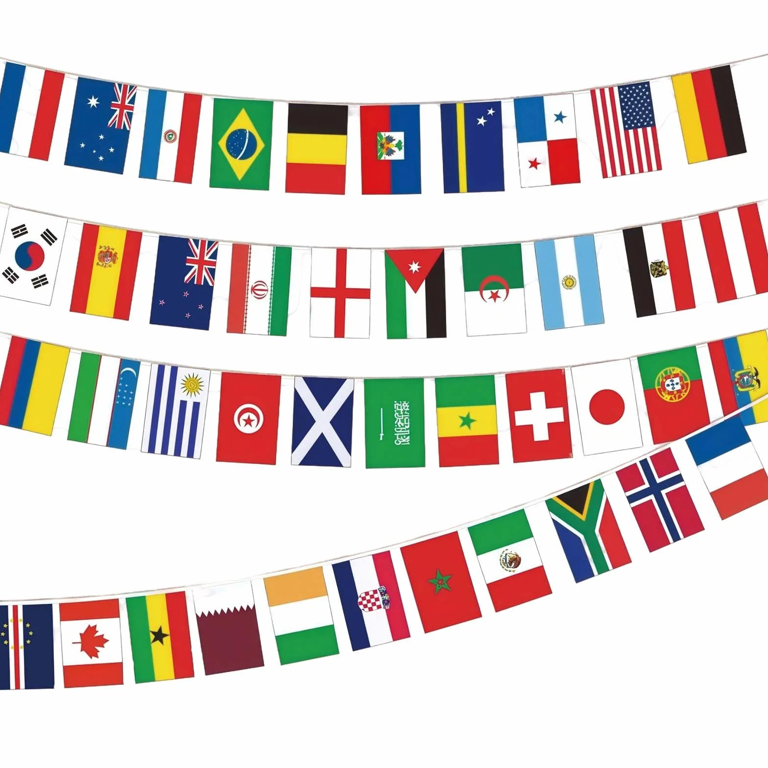 Coupe Du Monde,Guirlande 48 Pays Drapeaux Monde 14x21cm Banderole Décoration Supporters Match Jardin Bar Fête Football Wm De Football 2026 Fussball Wm 2026 Bannière Internationale Extérieur Intérieur