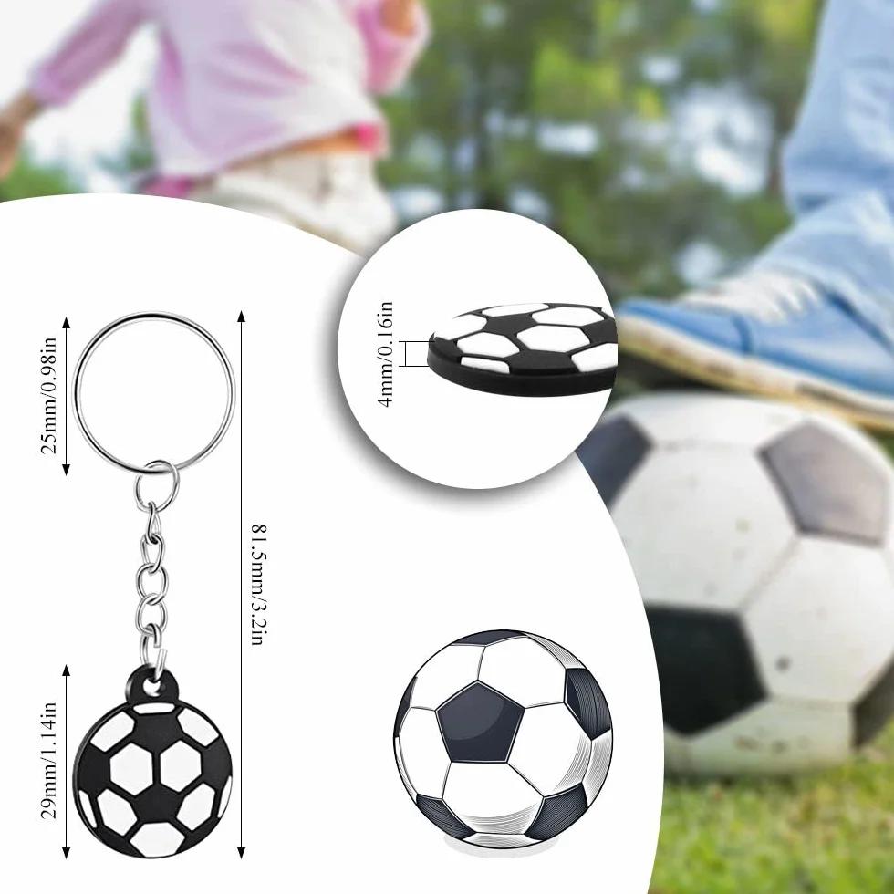 20 Pièces Mini Porte-Clés de Football - Ballon de Football pour Décoration de Fête et Cadeau d'Anniversaire pour Enfants