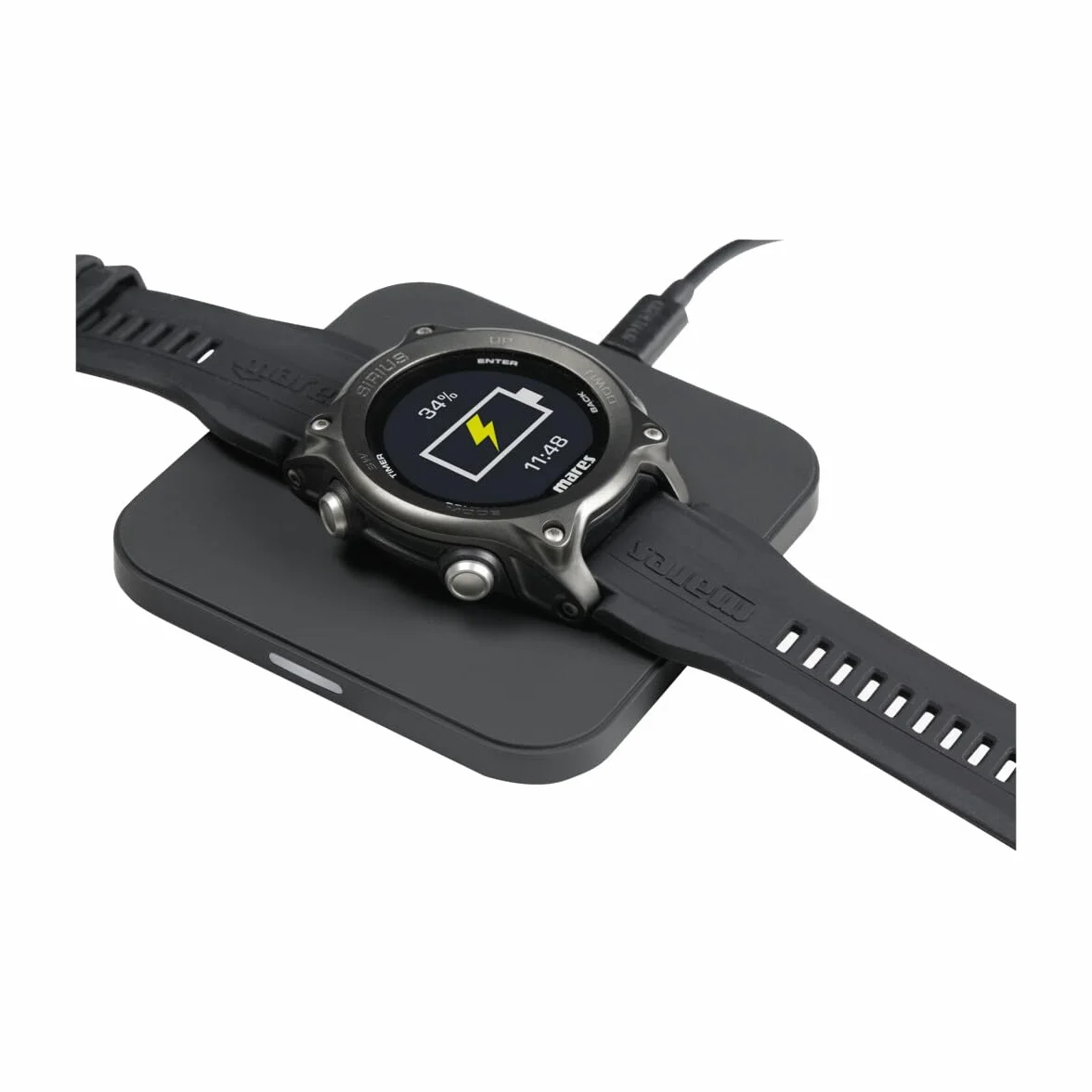 Mares Sirius Ordinateur de plongée au poignet pour plongeurs de loisir | Accessoire de plongée sous-marin, plongée avec tuba, noir/argenté