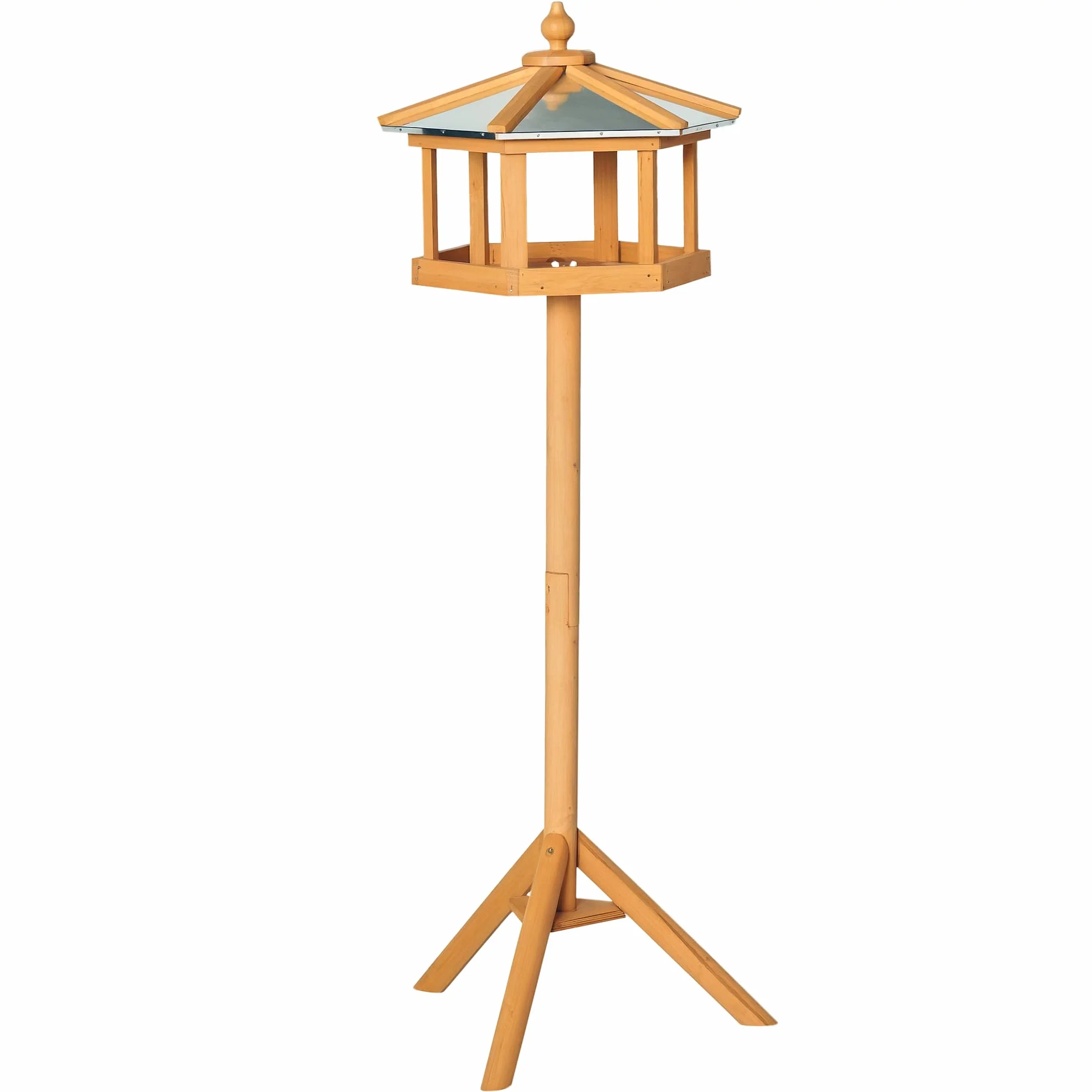 HOMCOM Mangeoire pour Oiseaux Sauvages sur Pied en Bois 113 cm