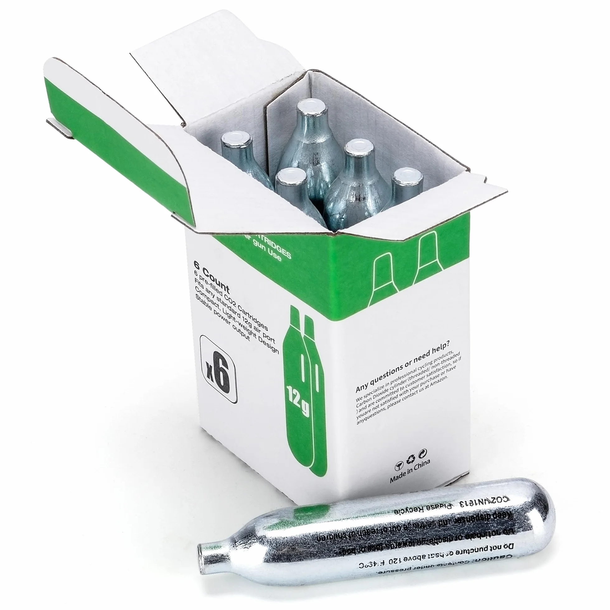 Capsules de CO2 8g/12g – Haute pureté 99,9% – Boîtier en acier – Click-Lock – Pour appareils à pression d'air