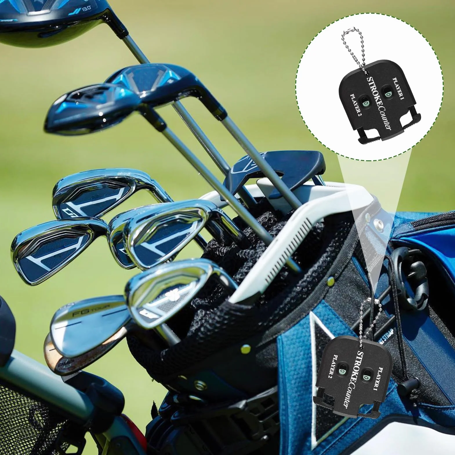 Compteurs de Score Portables 0-9 avec Clicker Mécanique pour 2 Joueurs, Golf Scorer Léger, Accessoire Compact