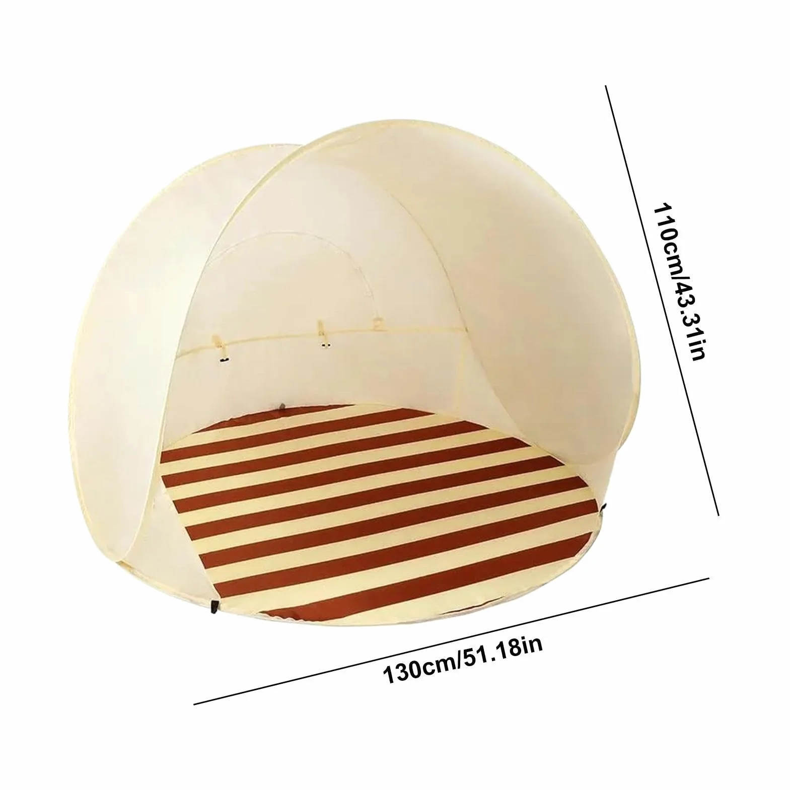 Tente De Plage Pop-up pour 3-4 Personnes, Abri De Plage Anti-UV UPF 50+, Tente De Plages Bébé avec Fenêtres en Filet, Coupe-Vent Semi-Ouvert Portable pour La Plages Et Le Jardin