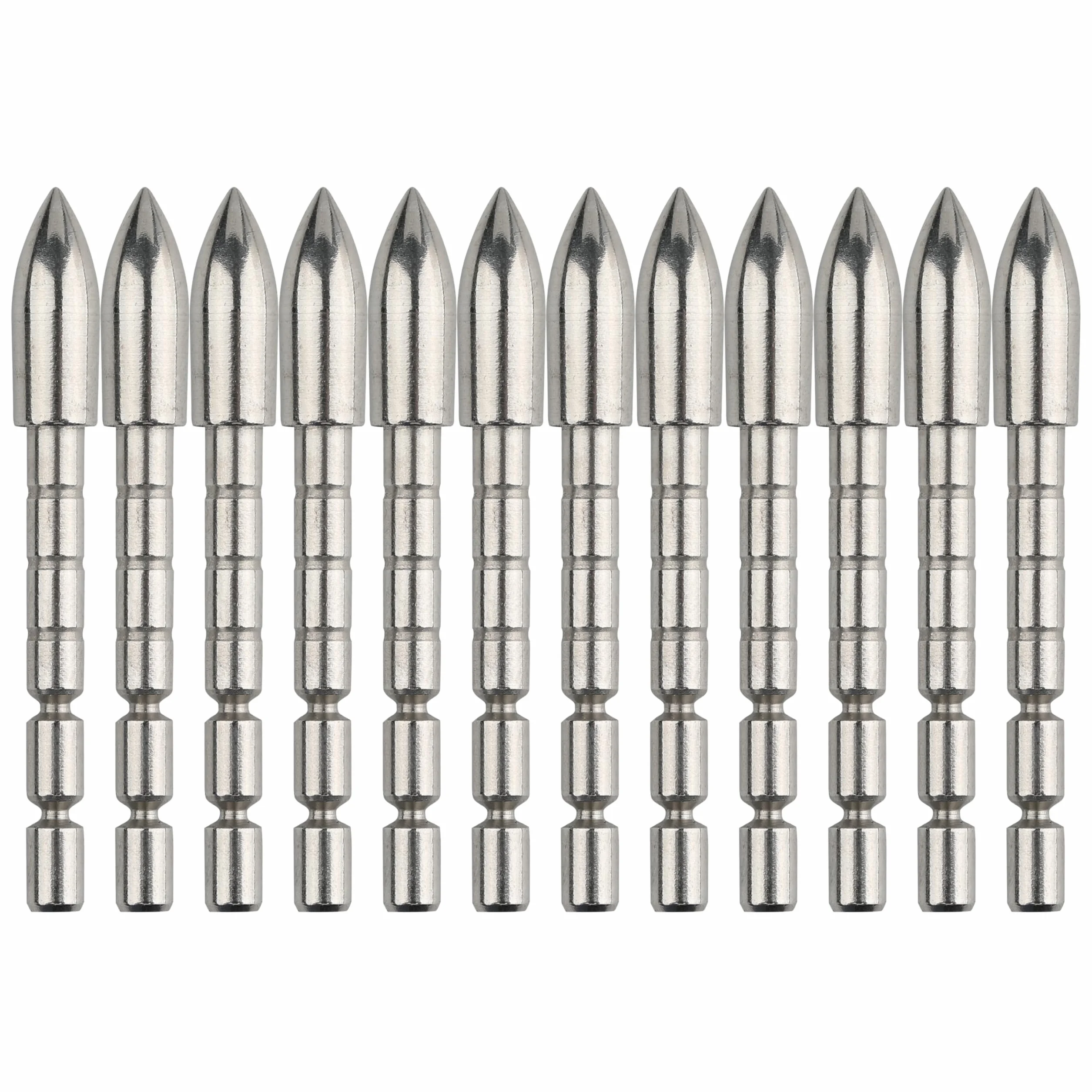 Pointe de Flèche Insert Tête de Flèche en Acier Inoxydable 60/70/80/100/120/150/200grain Pointes pour Flèches en Carbone ID 4.2mm