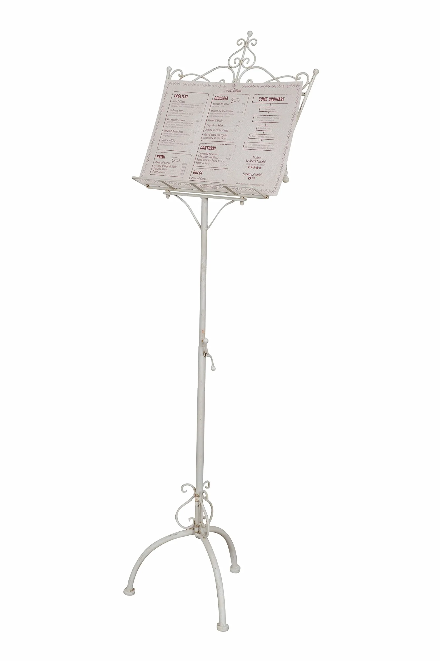 Pupitre de musique en fer forgé 46x32x139 cm - Porte-menu pliable publicitaire - Restaurant