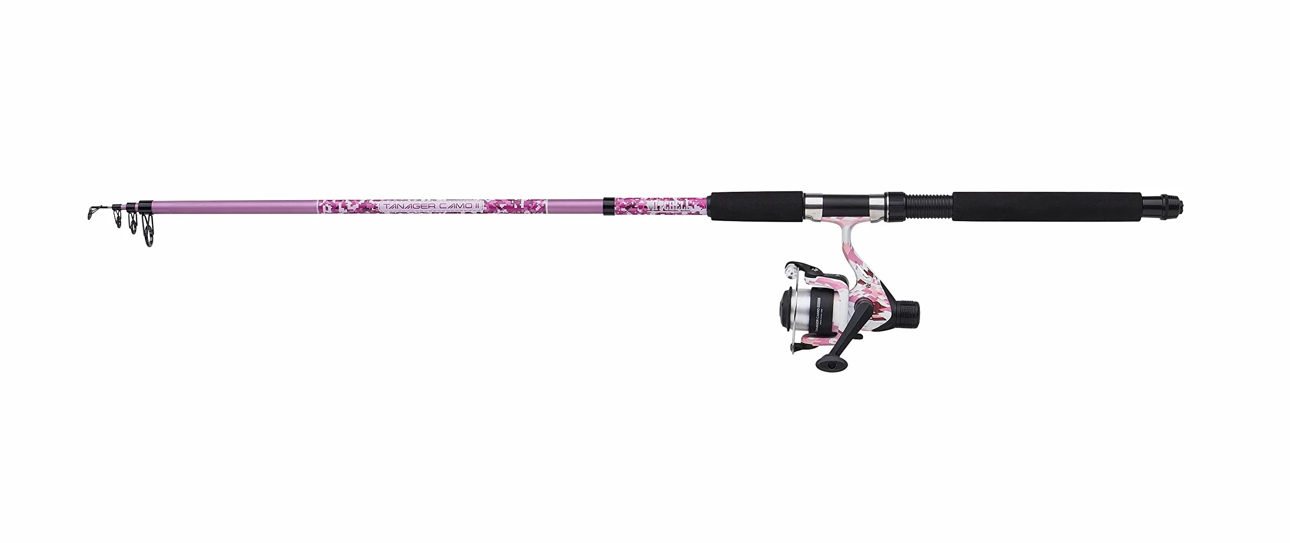 Mitchell Tanager Pink Camo II Spin Combo Lightweight Spinning Rod Reel for Female Youth Anglers Freshwater Trout Perch Pike