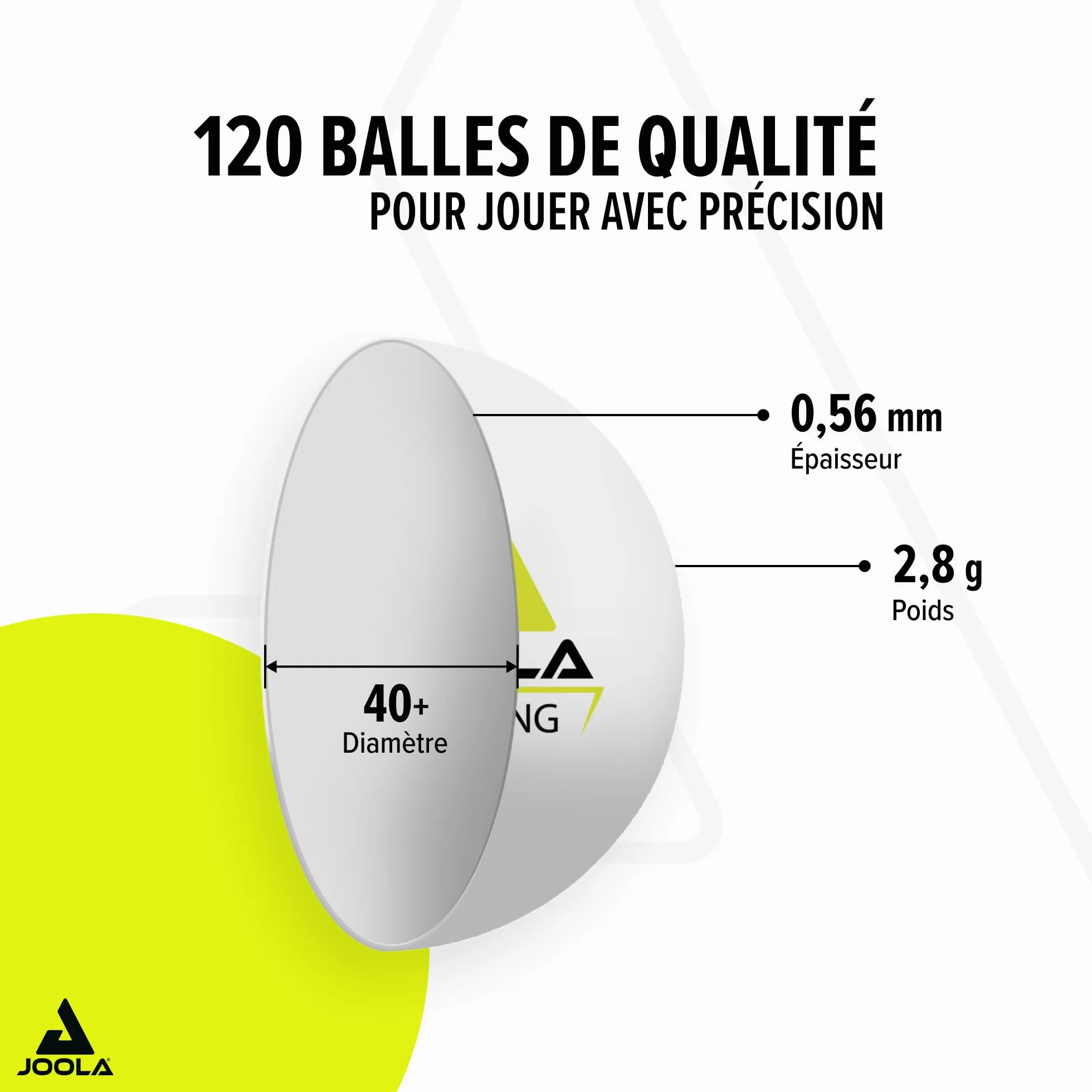JOOLA Balle de Tennis de Table Unisexe Training 120