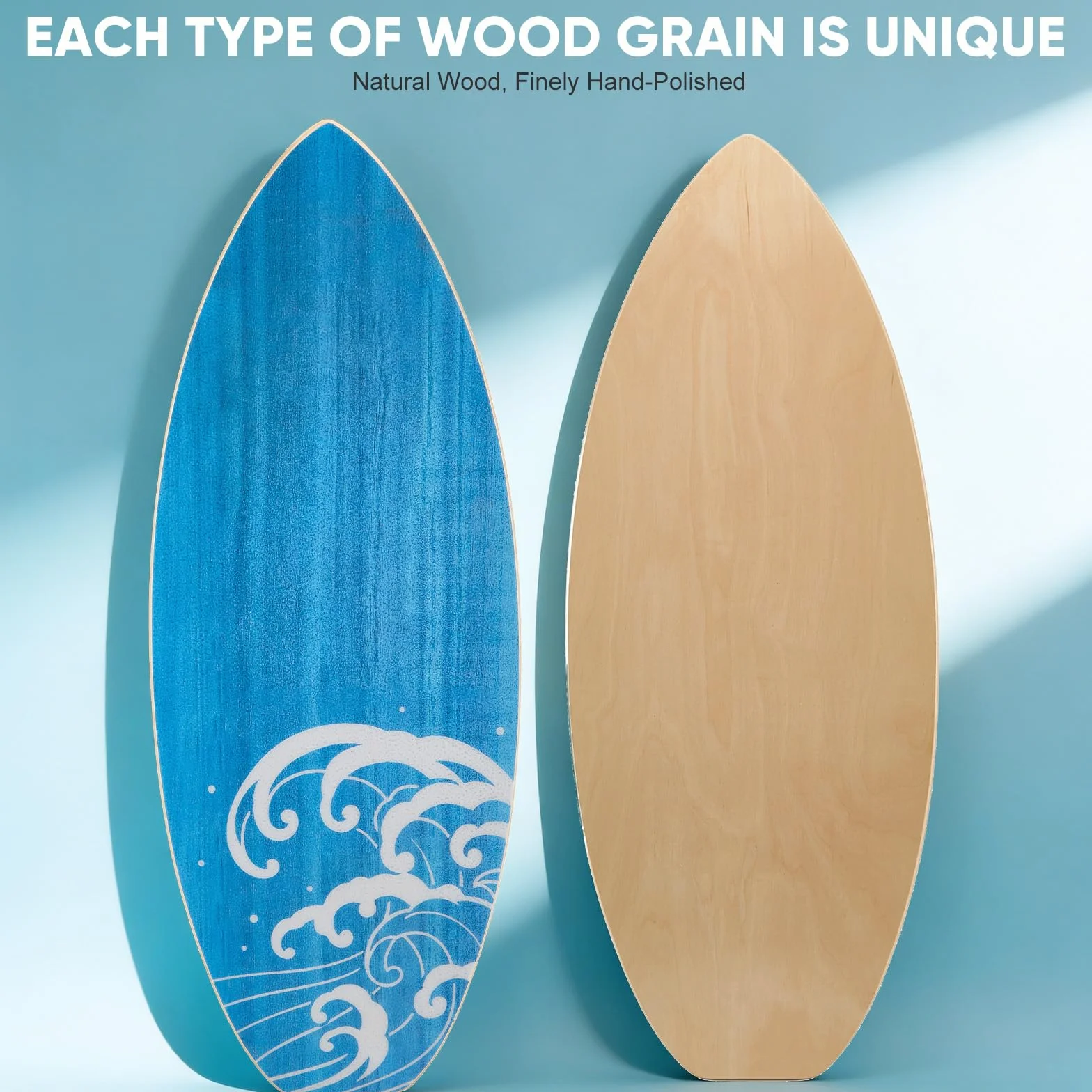 Planche d'Équilibre en en Bois Massif, Balance Board Surf avec Rouleau, Planche de Surf d’Intérieur pour le Surf, Fitness, Proprioception à la Maison