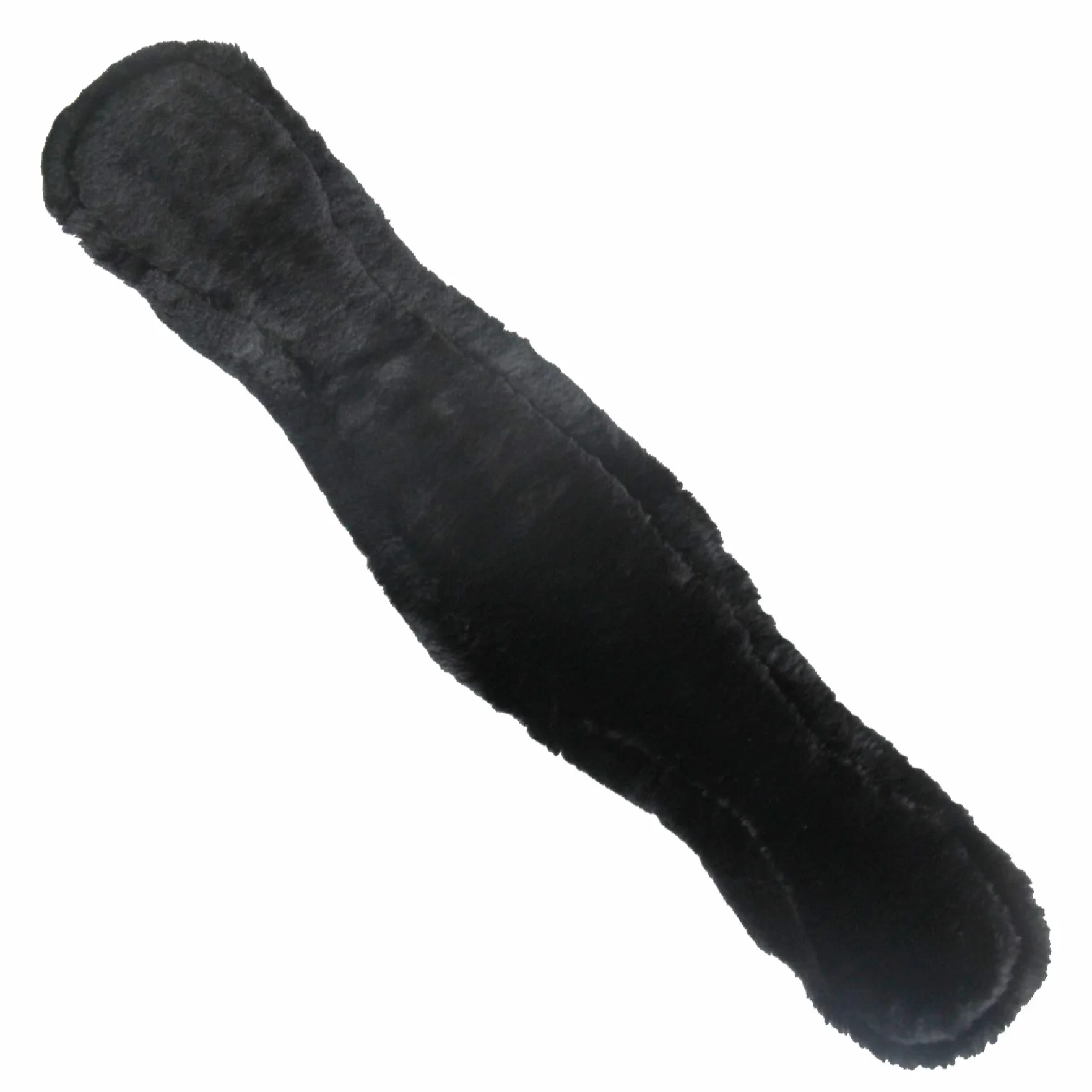 Sangle de Selle en Peau d'agneau avec Sangle de Dressage anatomiqueen Forme de Faucon concave, Sangle d'équitation avec Fourrure Naturelle et Sangle en Peau d'agneau Marron et Noir