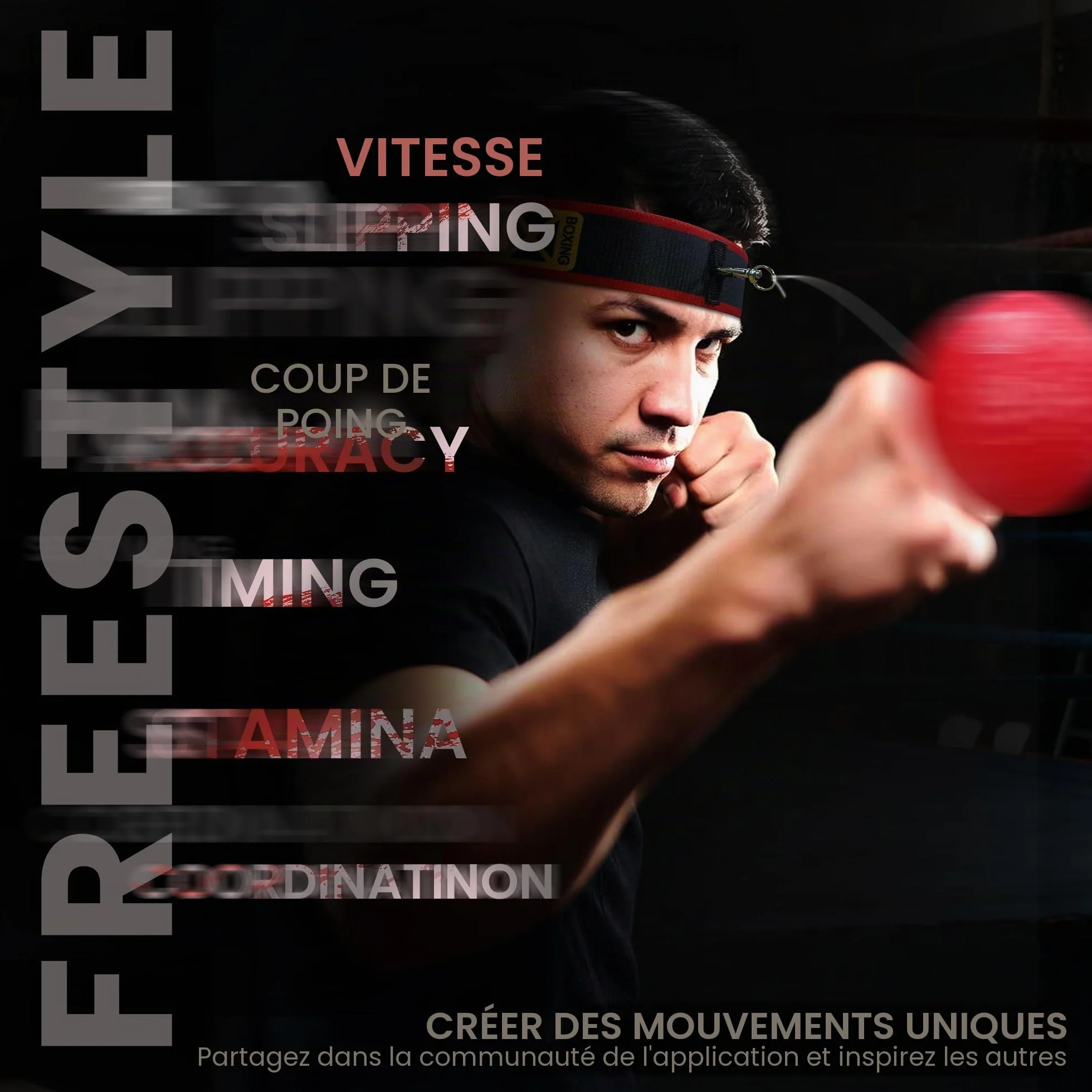 YMX BOXING Reflex Ball - Accessoire de Sport d'entrainement de Réflexe, Coordination et Vitesse pour la Boxe - Bandeau et Elastique avec Balles en Mousse - Equipement pour Exercice de Punching