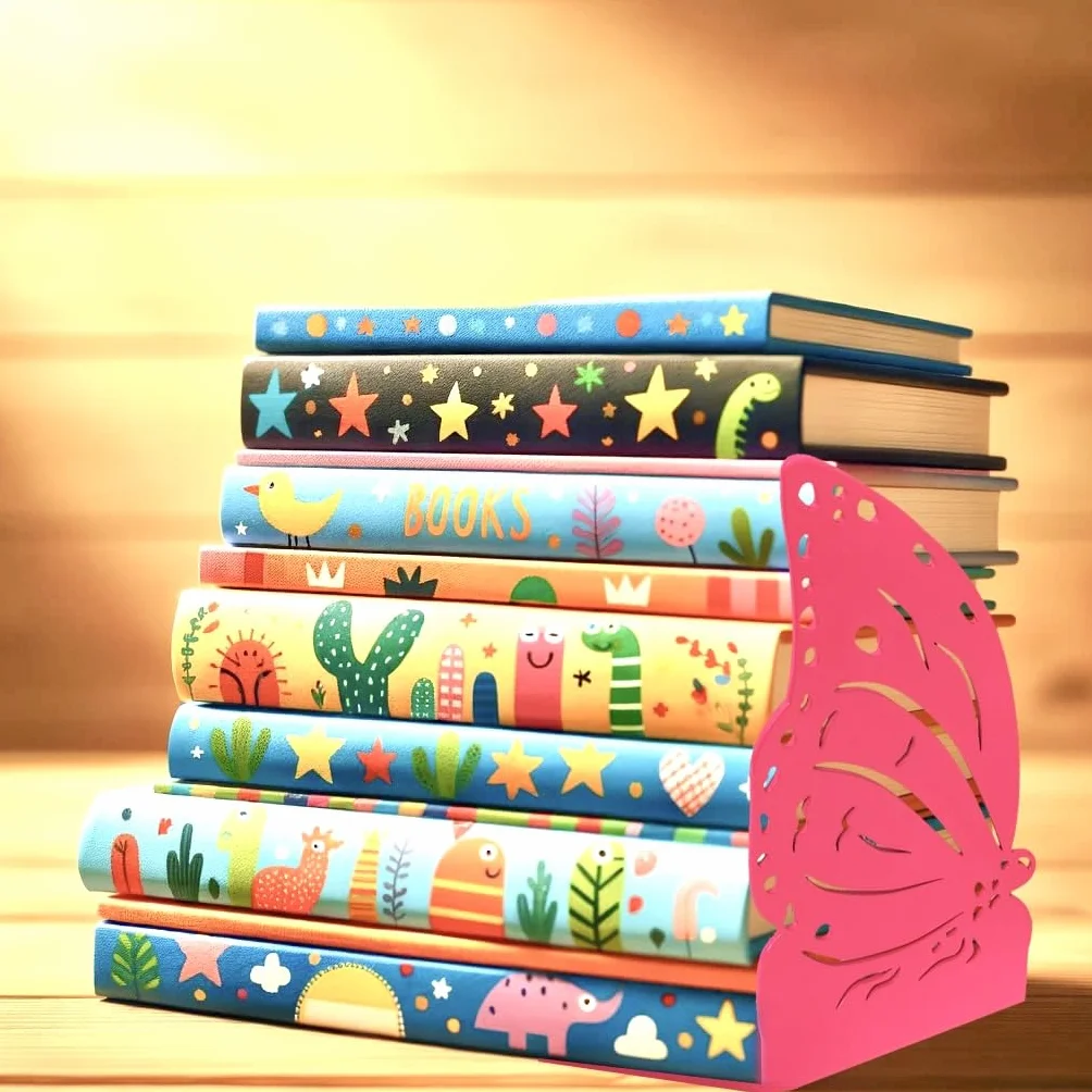 IPEA Serre Livres pour Enfants – Fabriqué en Italie – Design Papillon – Porte-Livres métal décoratif