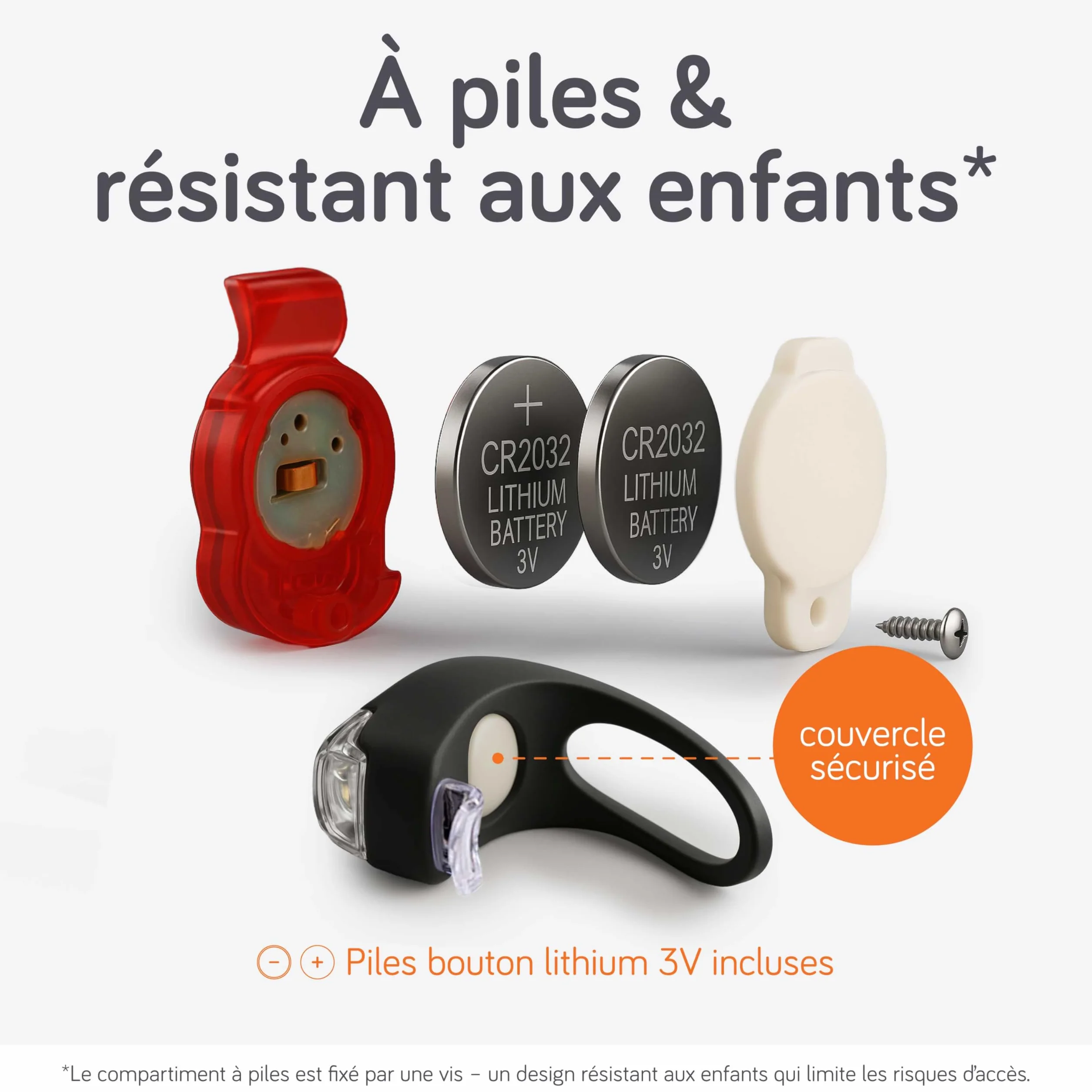 Baby Uma Lumières LED Poussette (Lot de 4) – Universelles avec 3 Modes (Fixe/Pulsation/Clignotant), Éclairage Avant & Arrière pour Poussette, Vélo et Trottinette