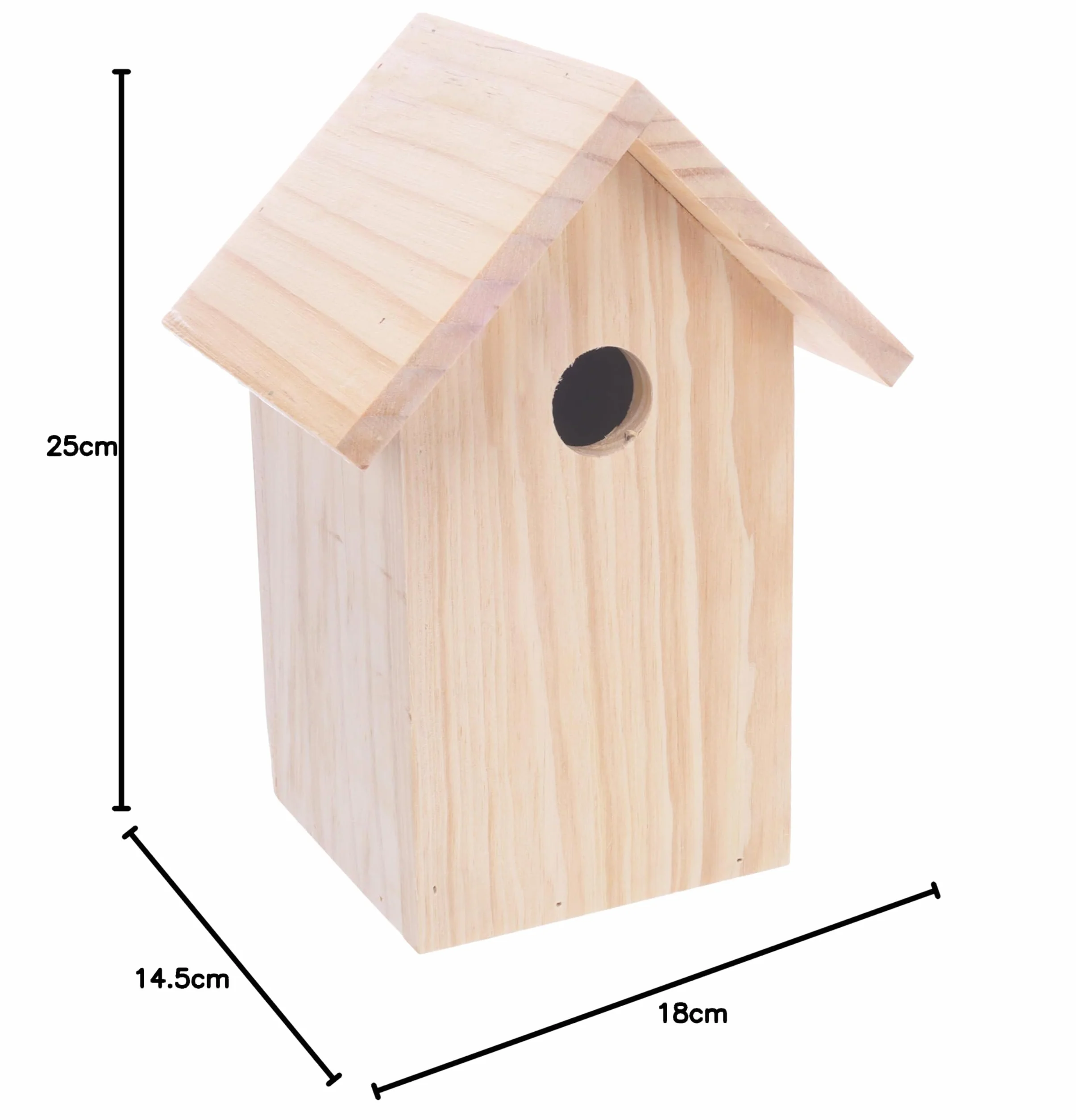 Nichoir Oiseaux Exterieur Bois Naturel 18x14,5x25cm Flamingo Bozo