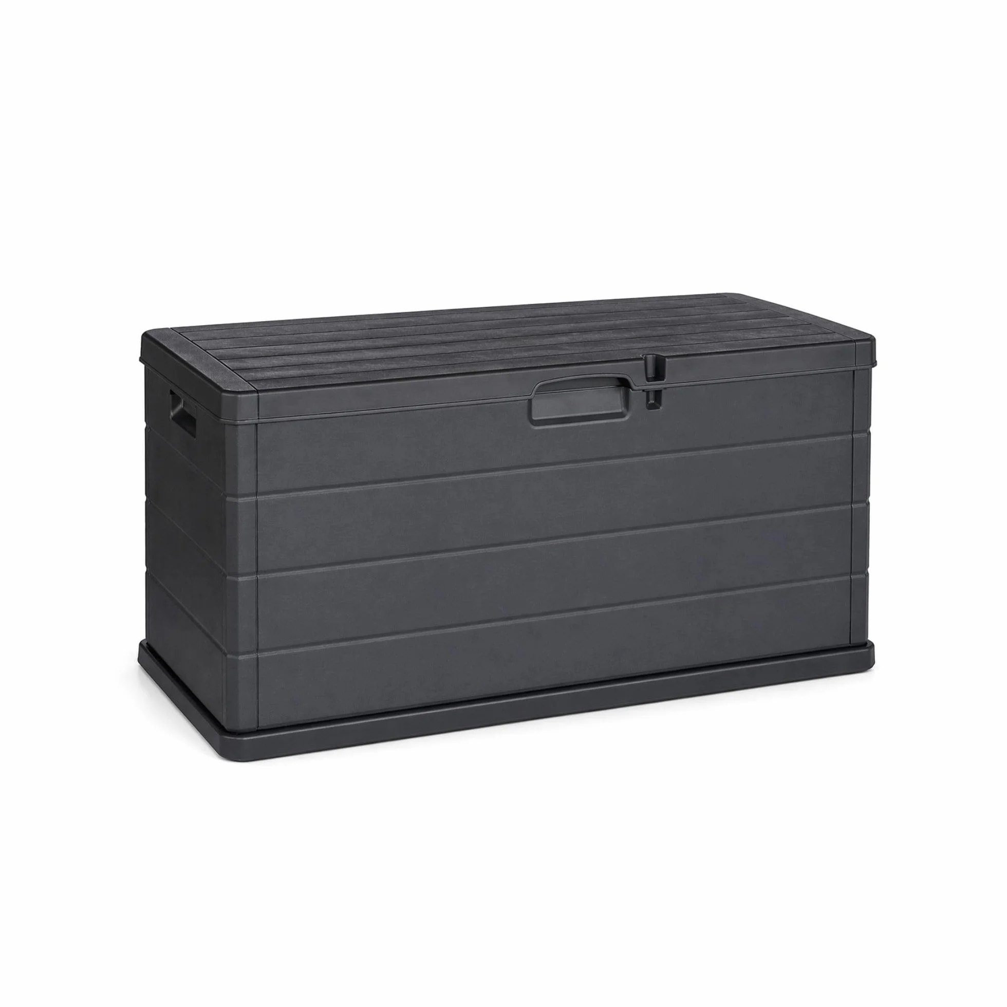 Coffre d'extérieur 340 L effet bois résine anthracite 118 x 59 x 57 cm