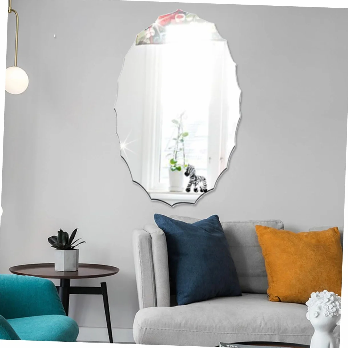 Cabilock Miroir Autocollant Oval Sticker Miroir pour Salle De Bain Décoration Murale