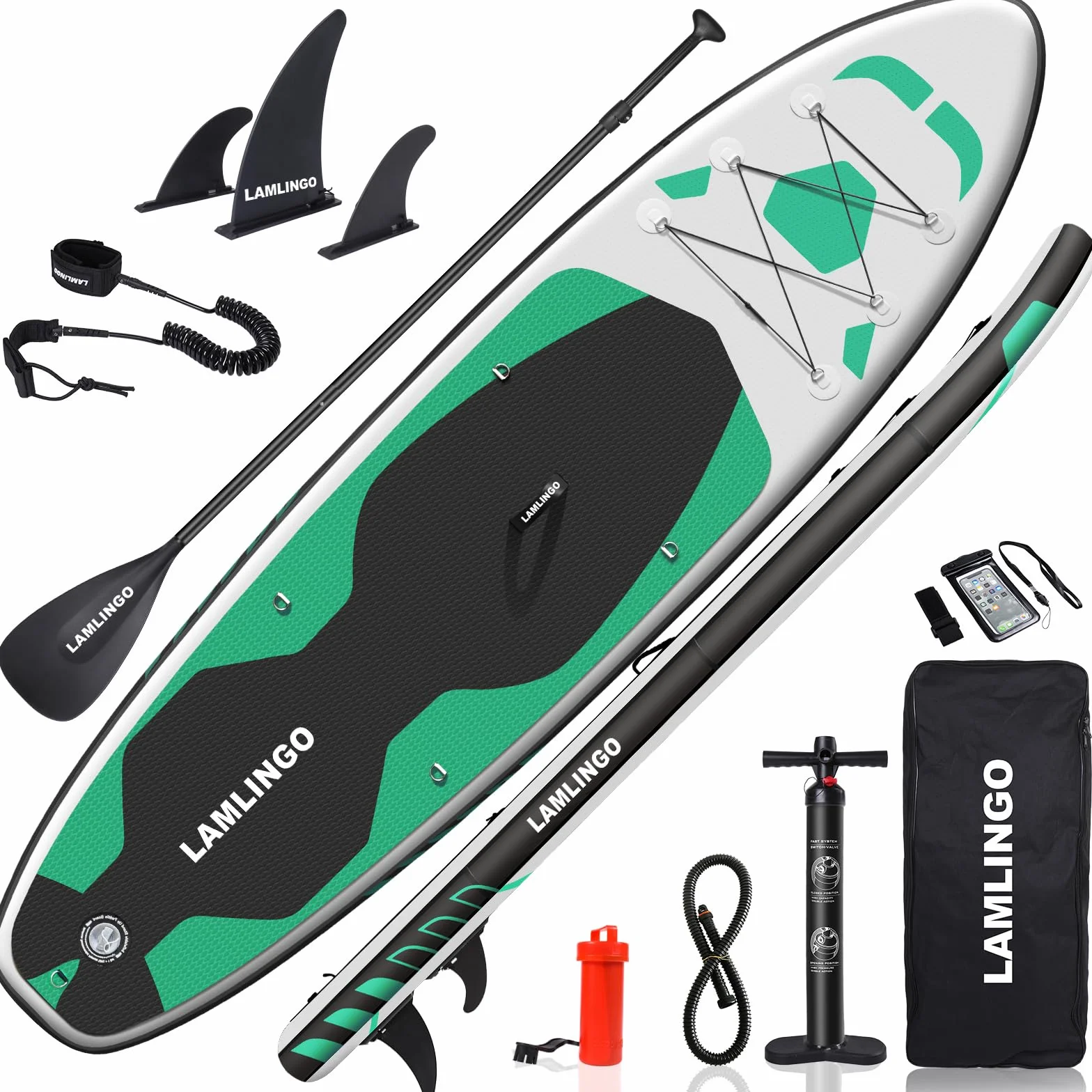 Rolimate Max 200 KG Stand Up Paddle Board Gonflable Adulte, Sup Planche en PVC Construction Ultra Robuste, Kit Pagaie, Pompe à Double Action, Sac à Dos Boîte réparation