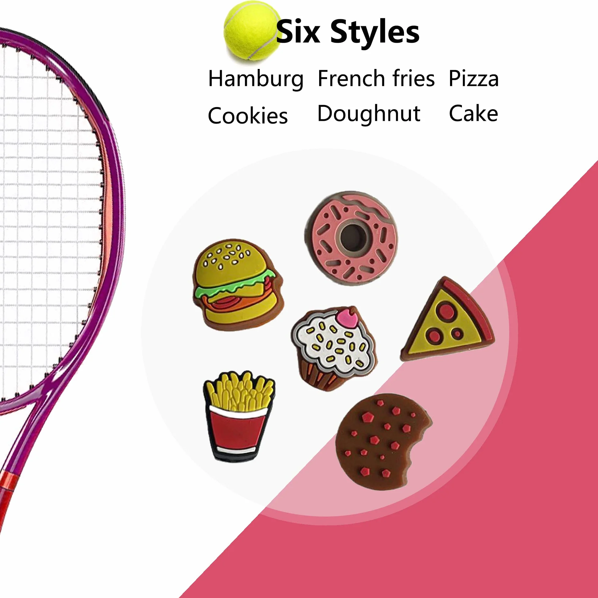 Amortisseurs Tennis Silicone Anti Vibration Raquette Hamburger Frites Pizza