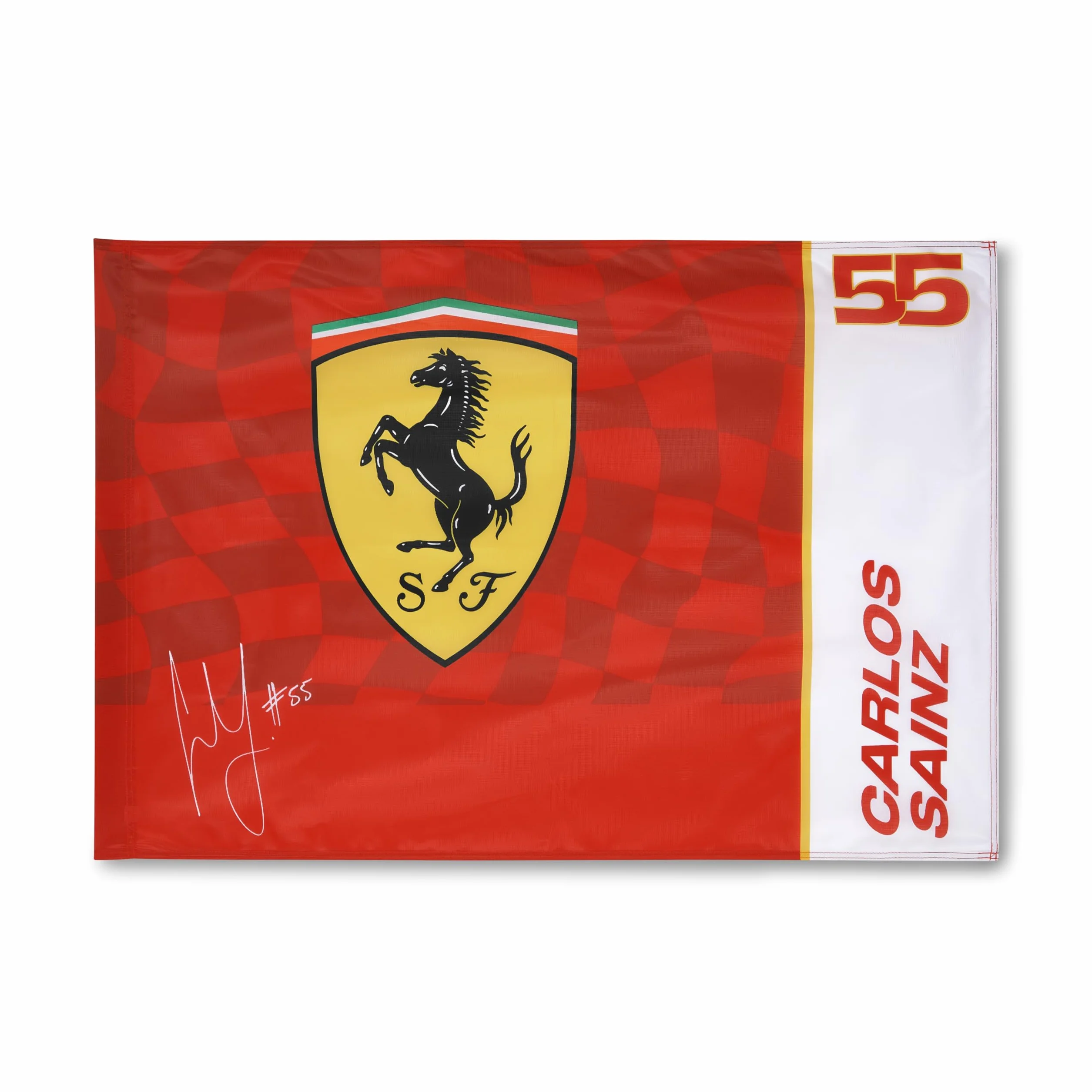 Drapeau de la Scuderia Ferrari Carlos Sainz #55 - Rouge - 90X60 cm